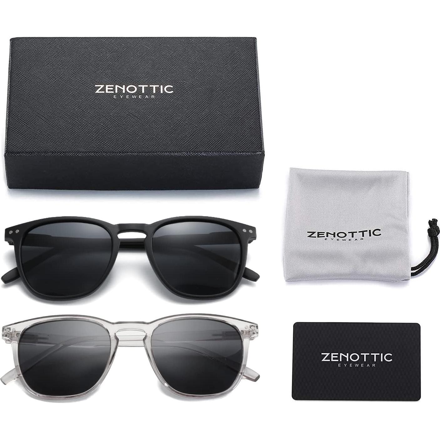 Gafas de sol polarizadas ZENOTTIC unisex 2 paquetes retro UV400