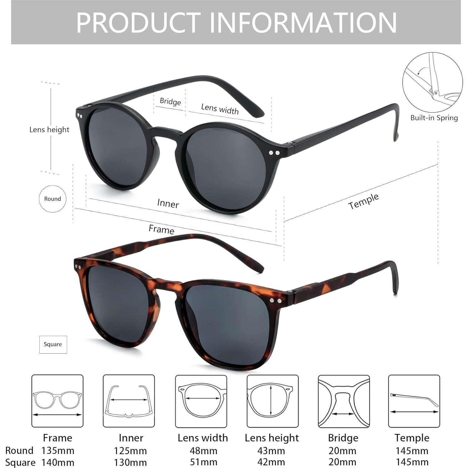Gafas de sol polarizadas ZENOTTIC unisex 2 estilos UV