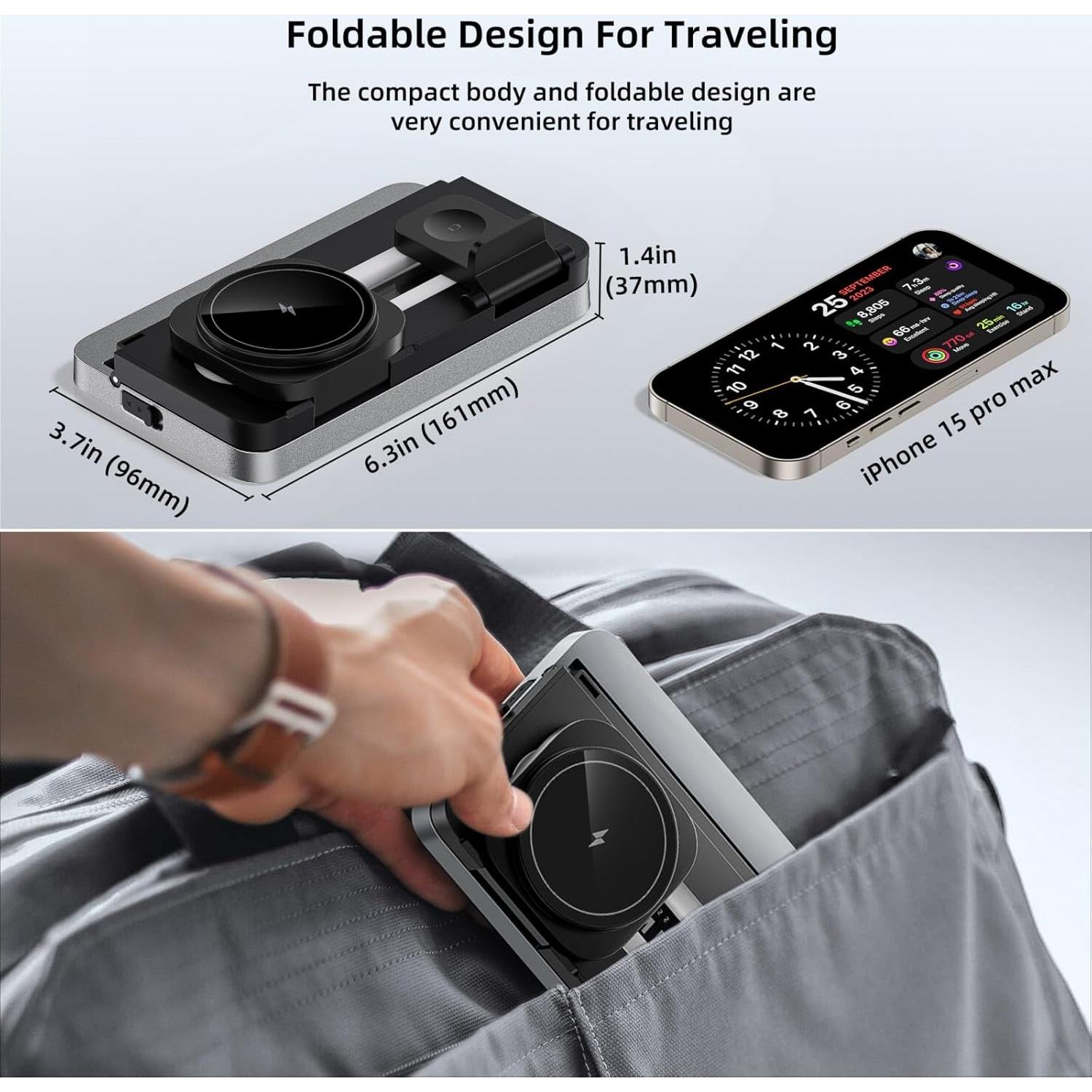 Estación de Carga Inalámbrica 4 en 1 Solocarboy con Luz