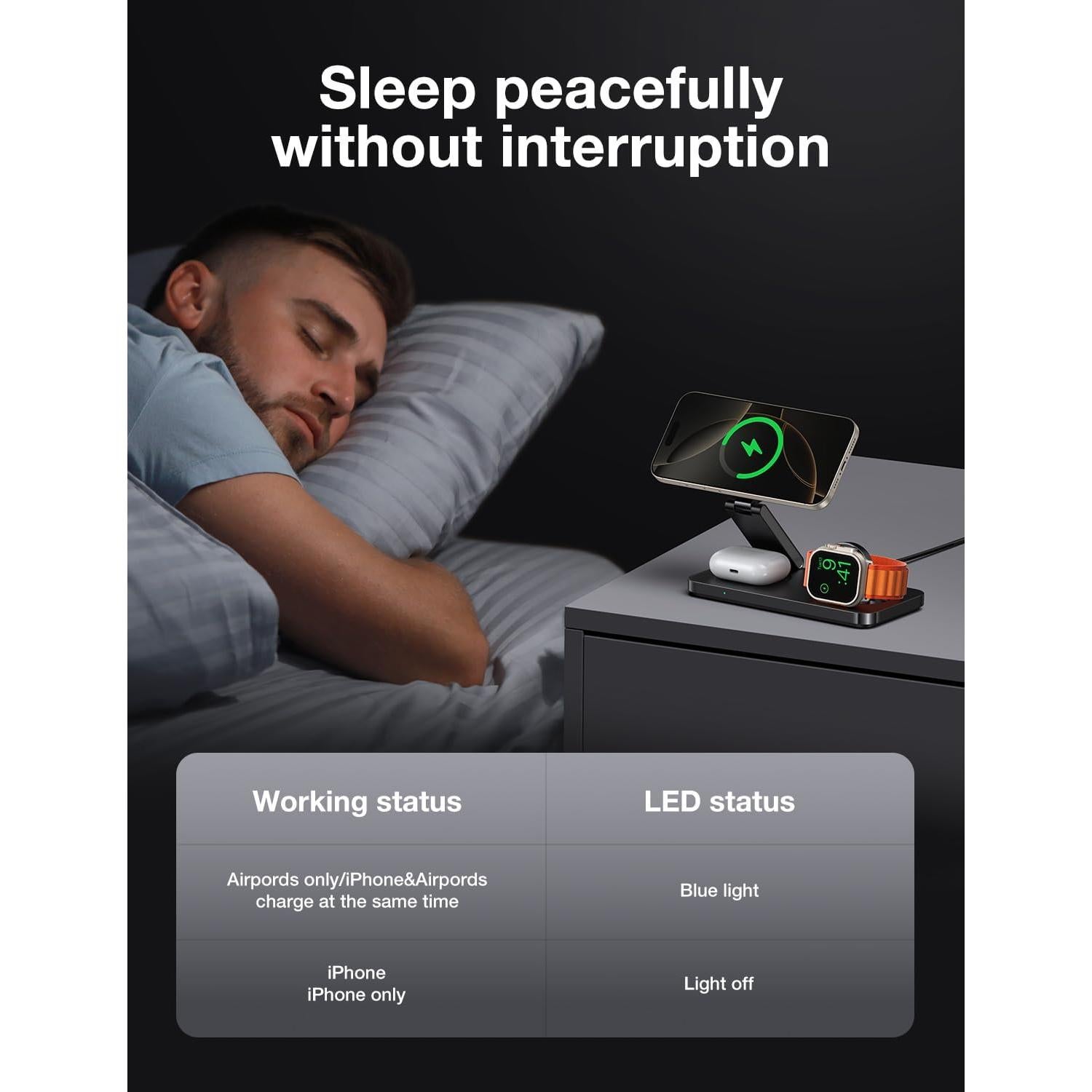 Estación de Carga 3 en 1 CVY para iPhone y Apple Watch