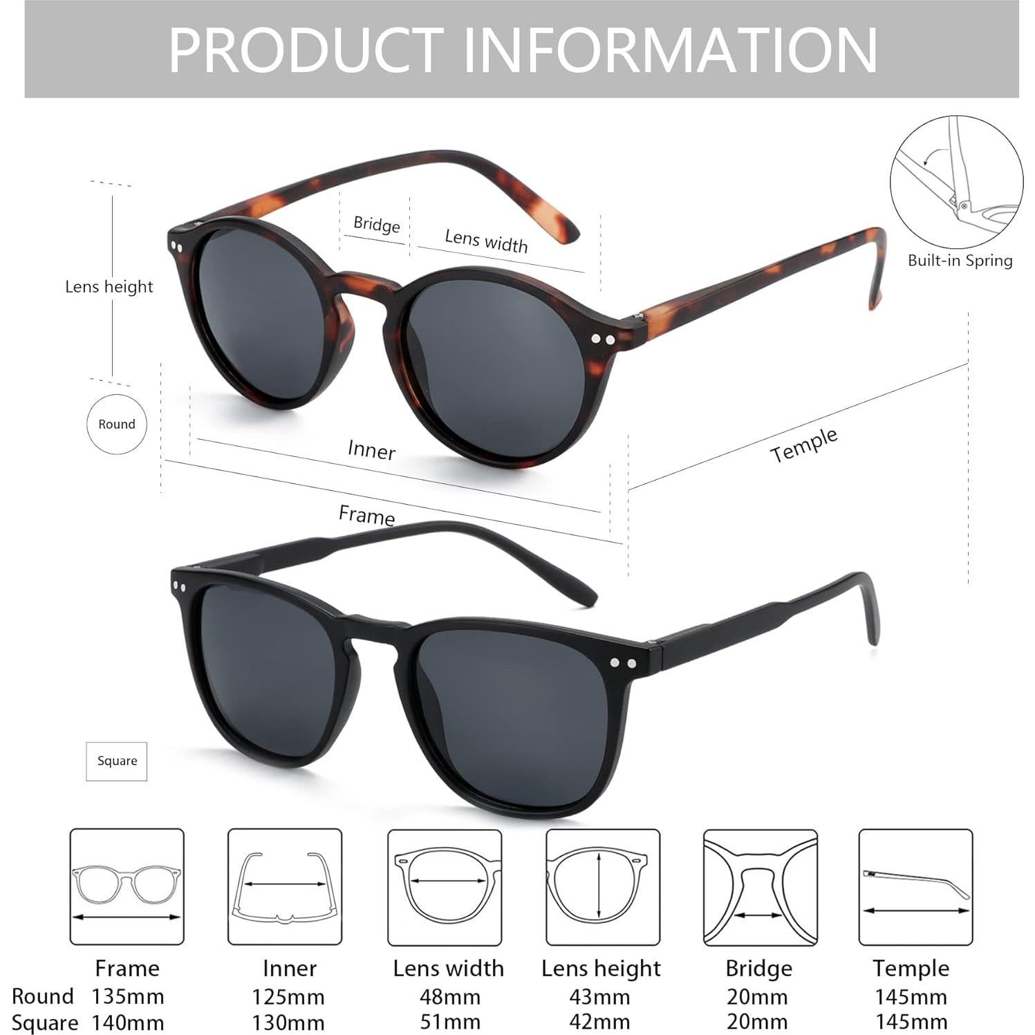 Gafas de sol polarizadas ZENOTTIC 2 Paquetes Unisex UV400