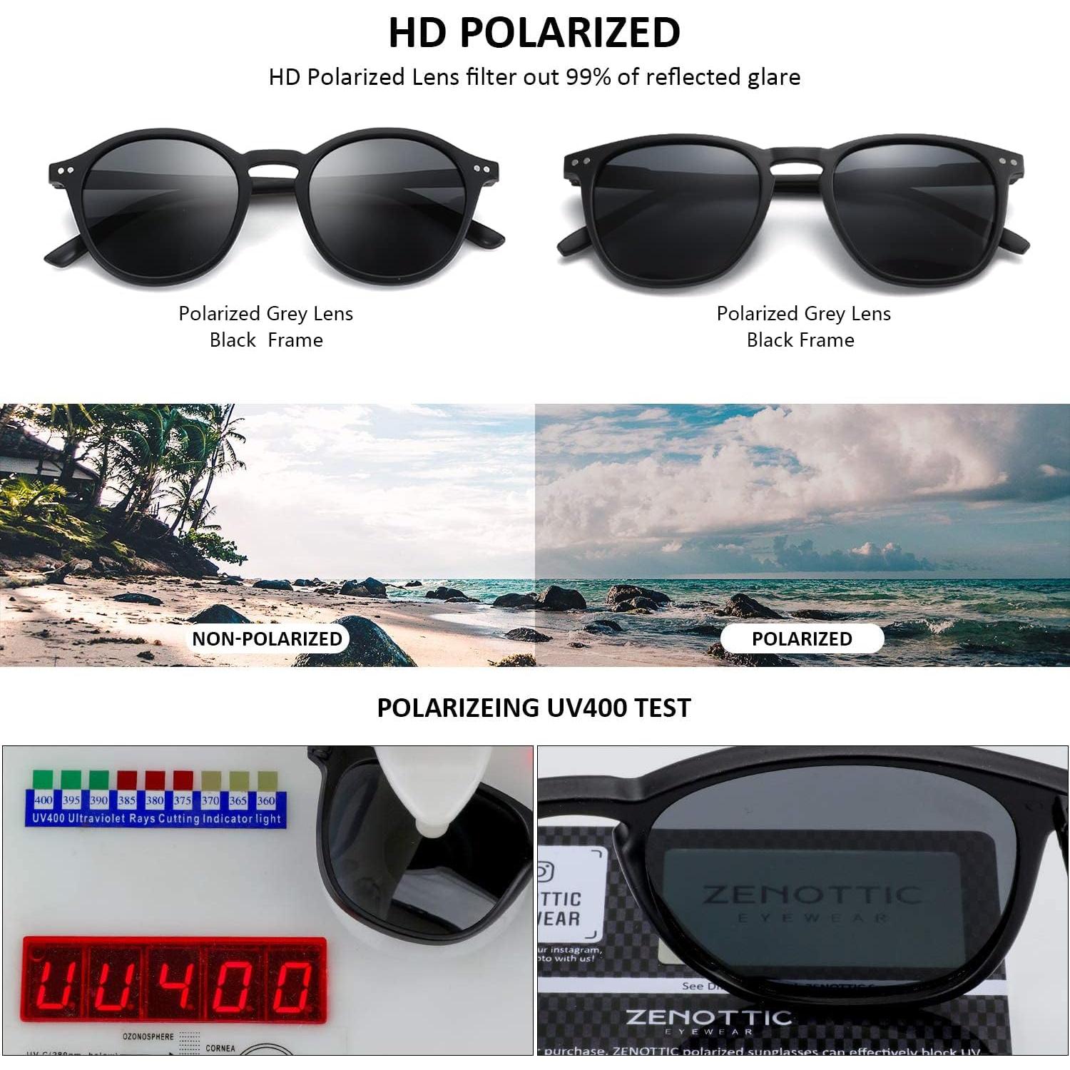 Gafas de sol polarizadas ZENOTTIC unisex 2 paquetes retro UV400