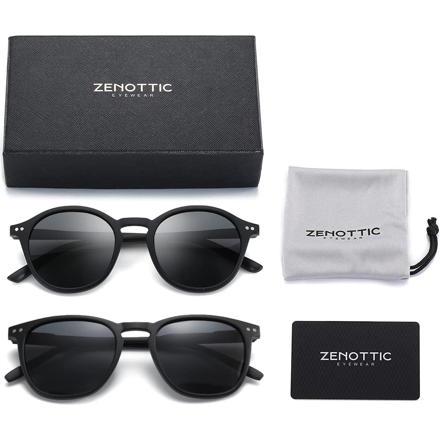 Gafas de sol polarizadas ZENOTTIC unisex 2 paquetes retro UV400