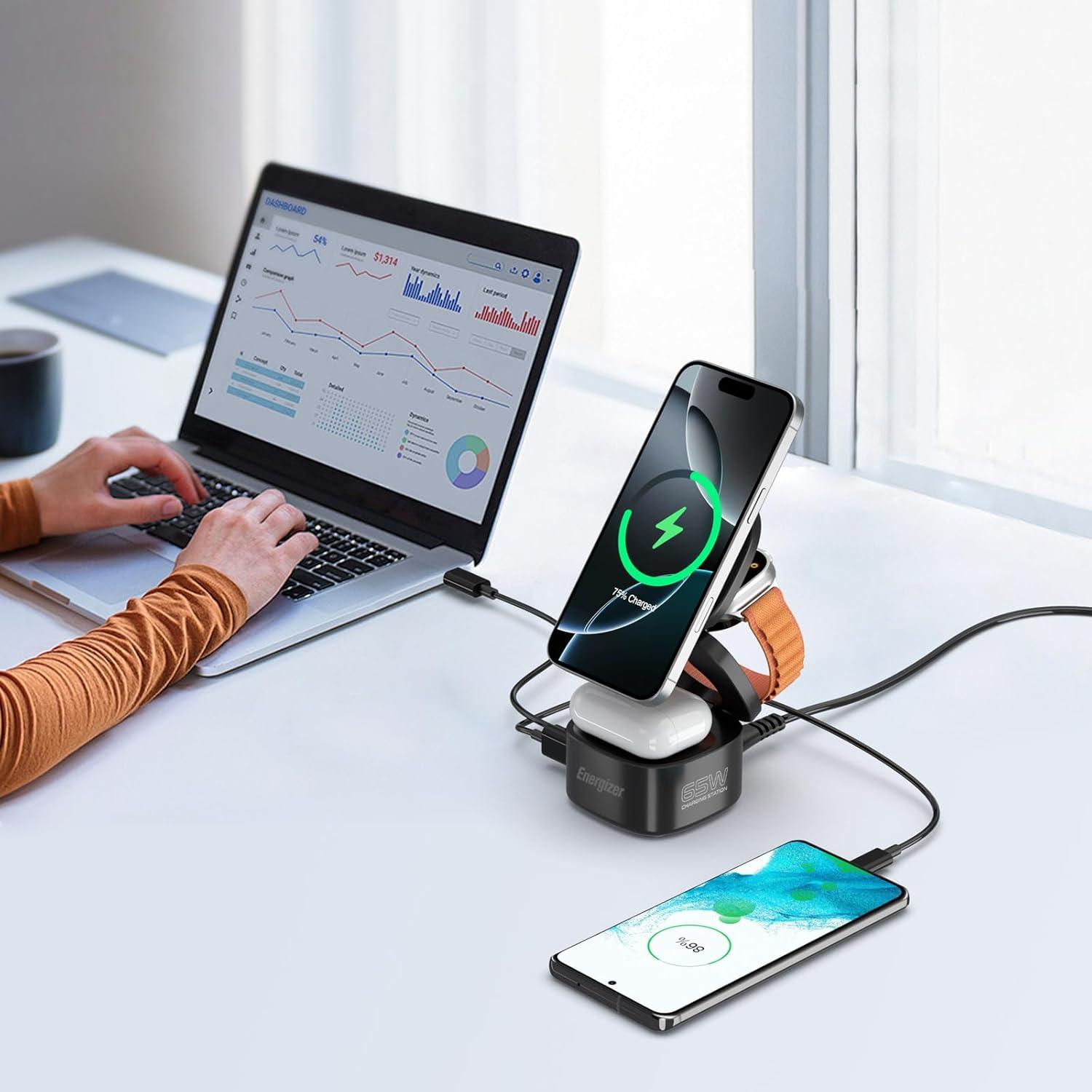 Estación de Carga 5 en 1 Energizer 65W USB-C Magsafe