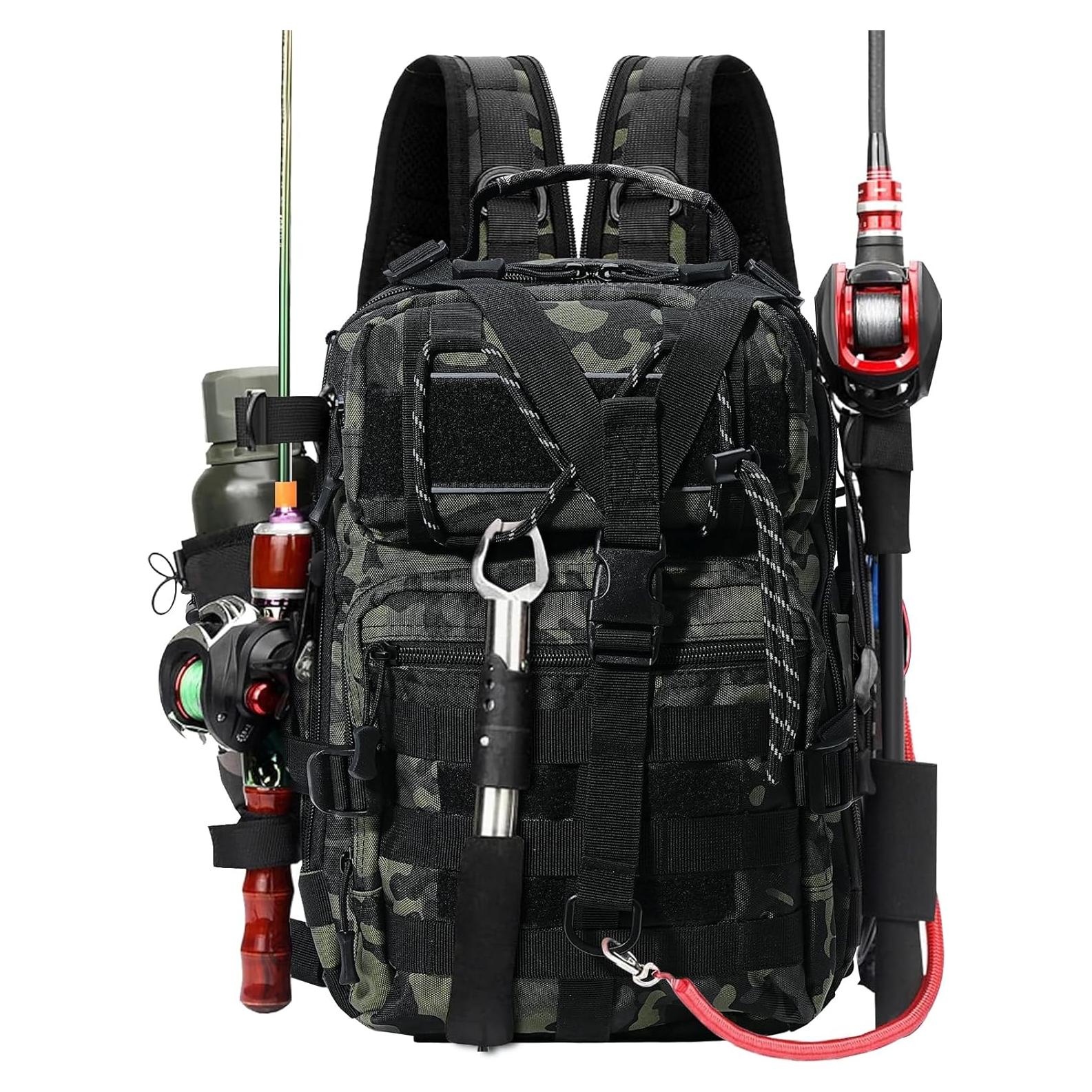 Mochila de Pesca Táctica Militar Verde 0.90 kg 38x29x6 cm