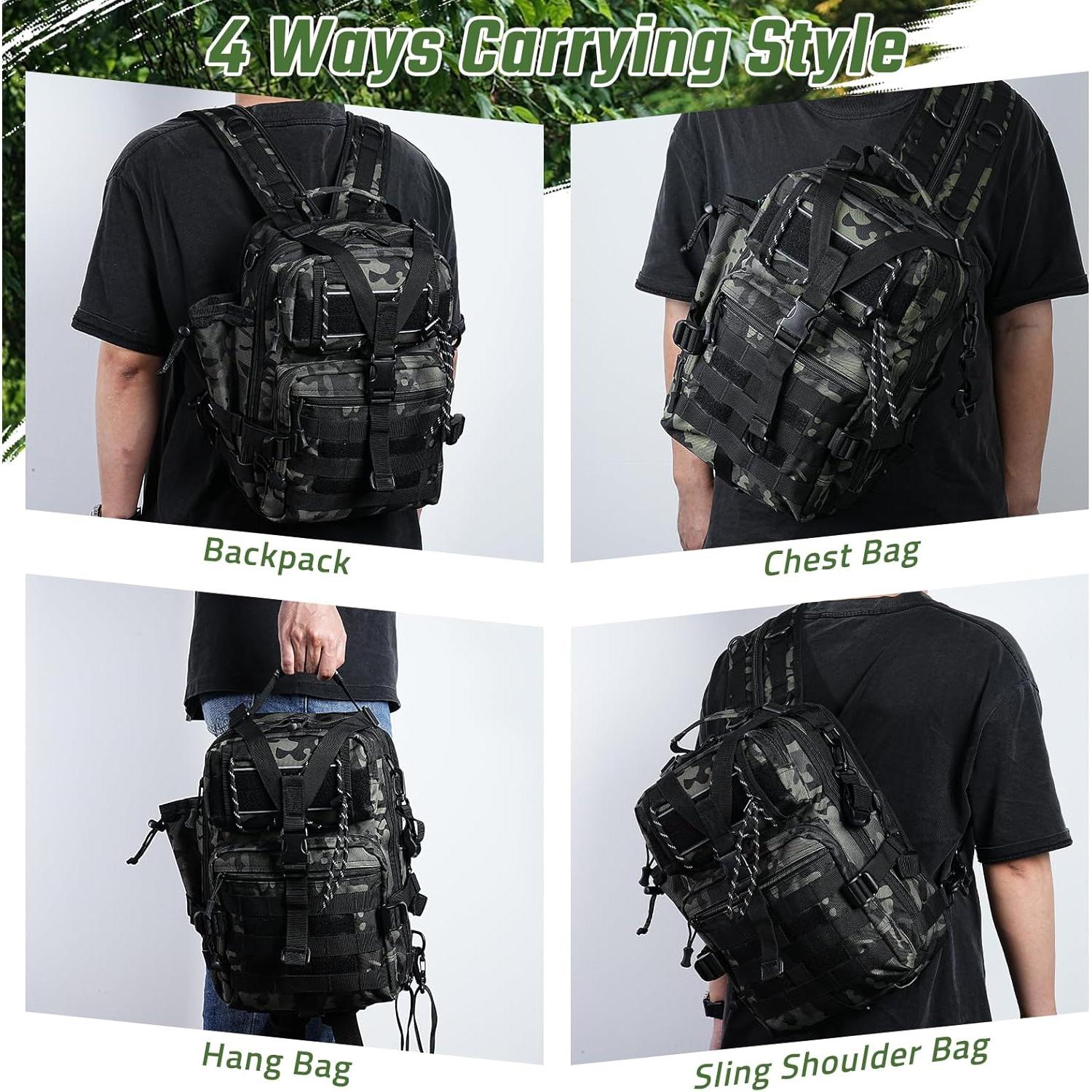 Mochila de Pesca Táctica Militar Verde 0.90 kg 38x29x6 cm