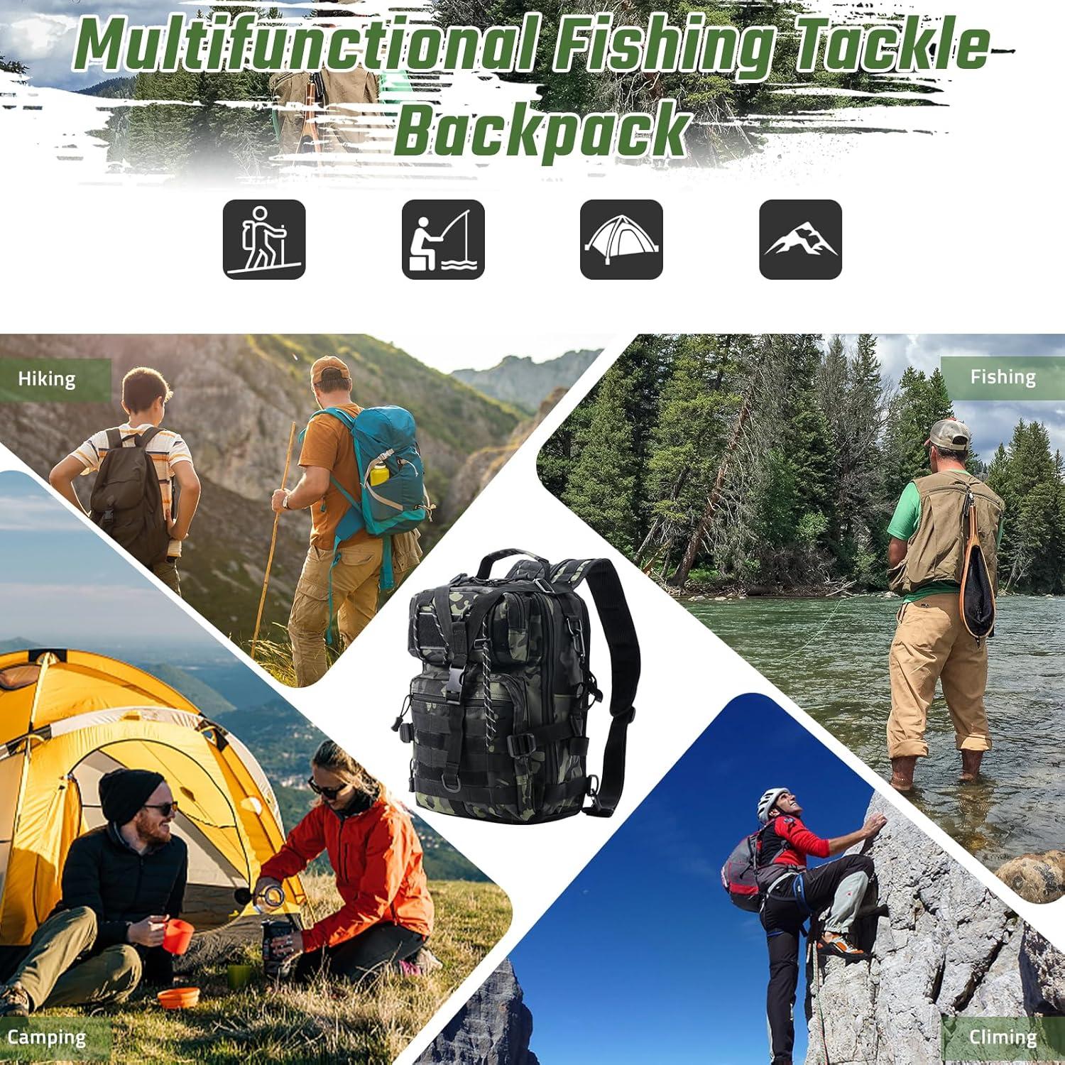 Mochila de Pesca Táctica Militar Verde 0.90 kg 38x29x6 cm