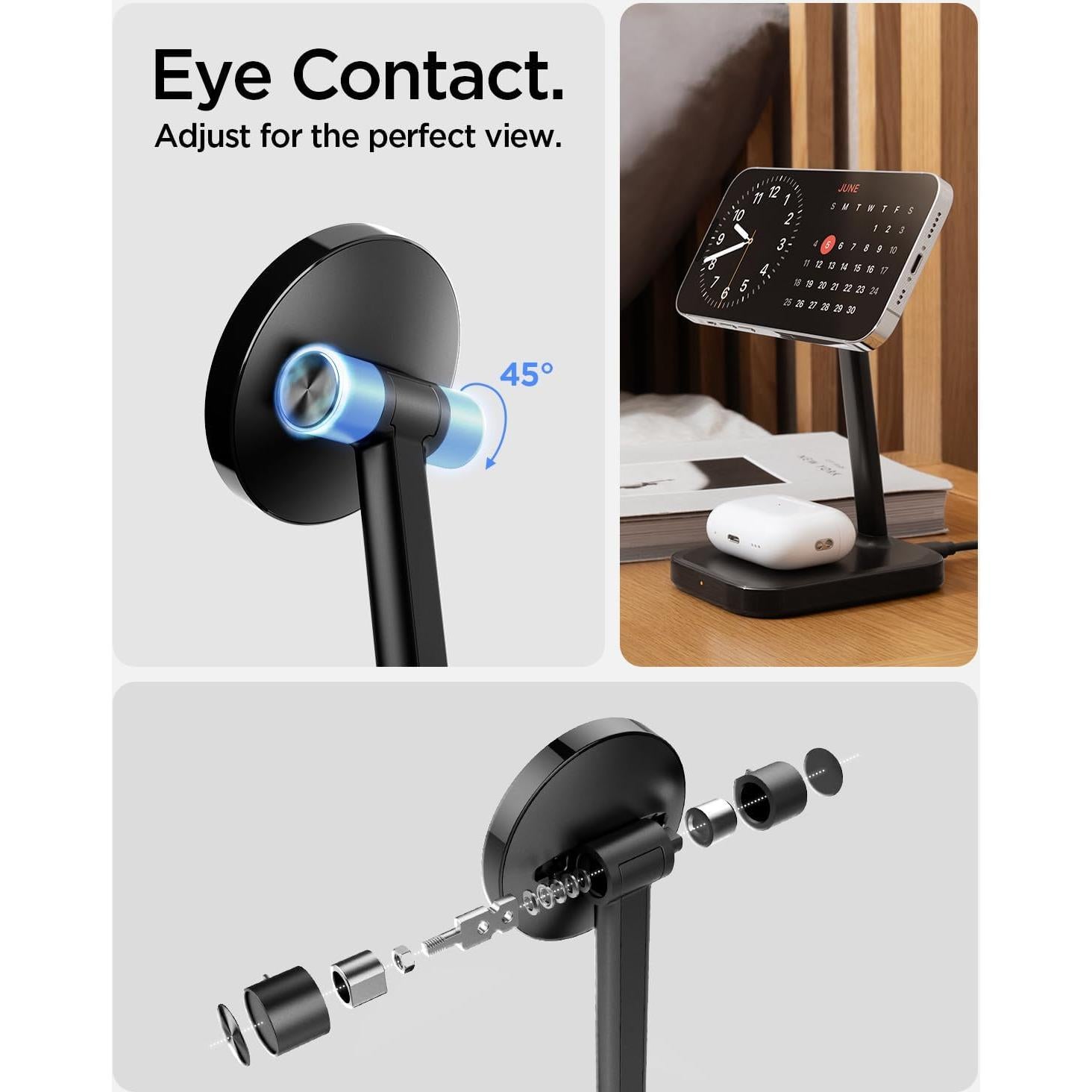 Cargador Inalámbrico Spigen MagSafe 15W para iPhone 17-12 y AirPods