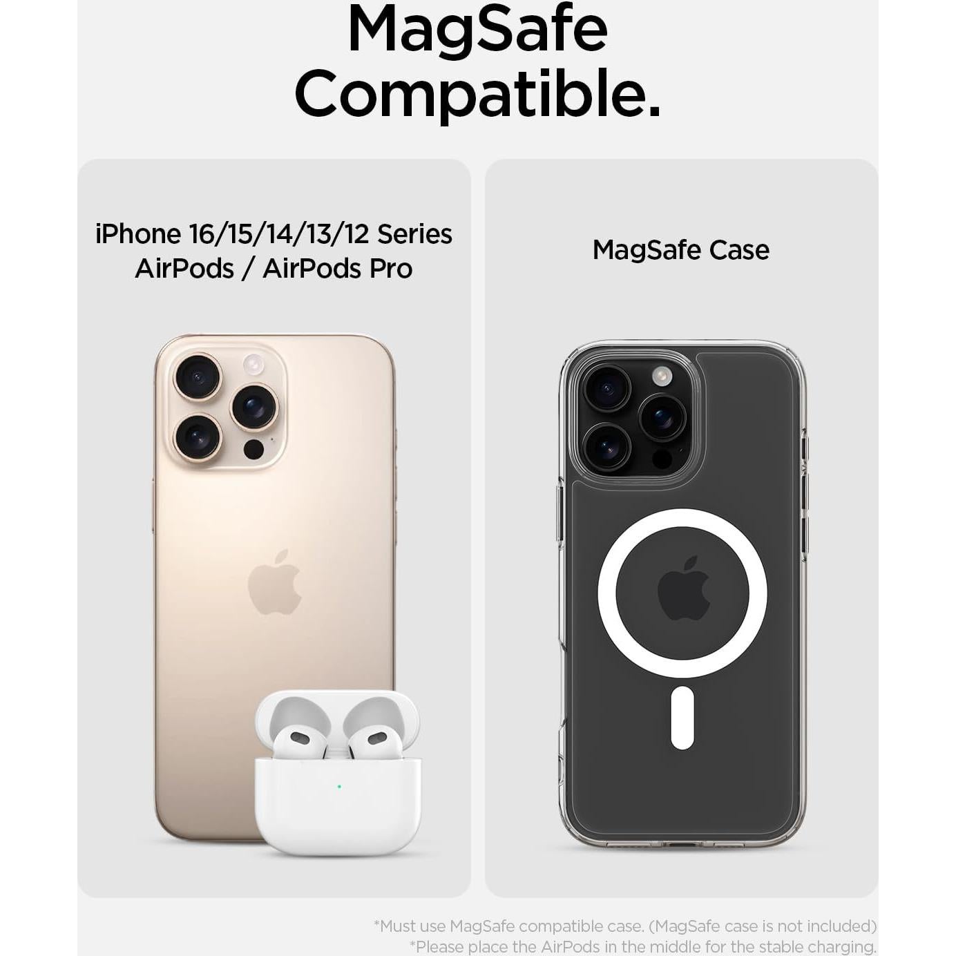 Cargador Inalámbrico Spigen MagSafe 15W para iPhone 17-12 y AirPods