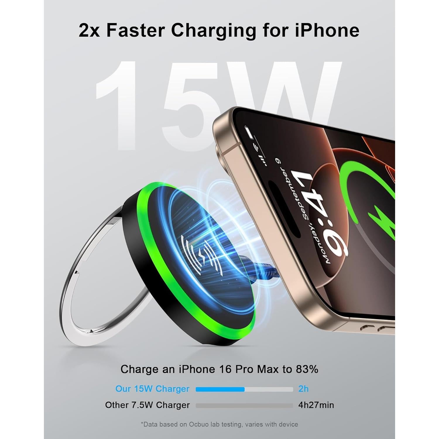 Cargador Inalámbrico Magnético MagSafe 15W para iPhone 17/16/15/14/13