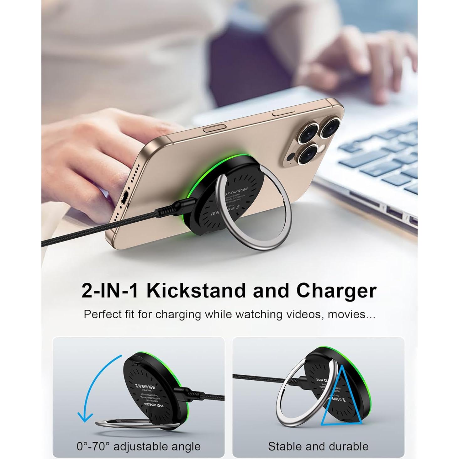 Cargador Inalámbrico Magnético MagSafe 15W para iPhone 17/16/15/14/13