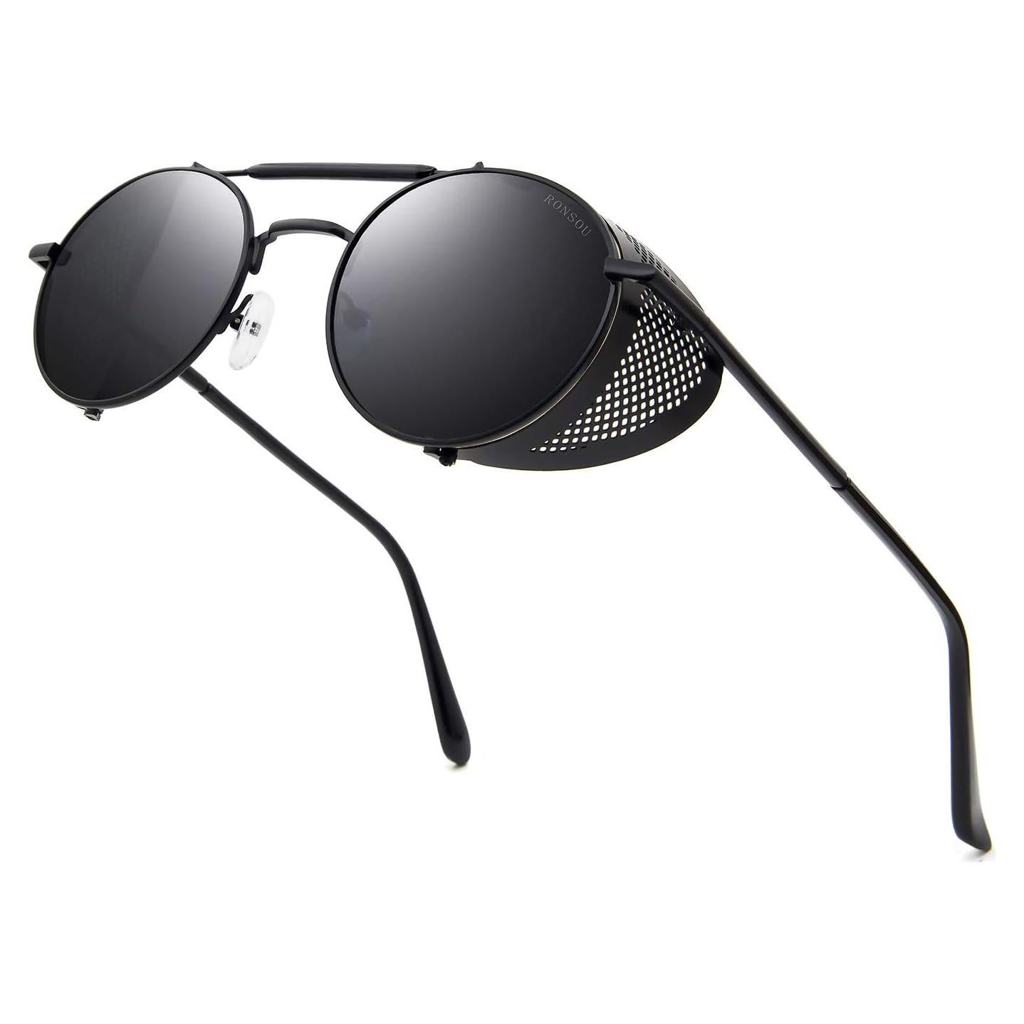 Gafas de sol RONSOU steampunk UV400 redondas metálicas