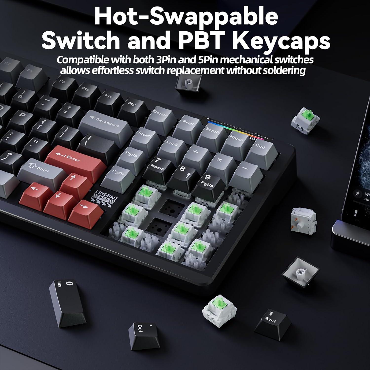 Teclado Mecánico Gaming Inalámbrico CORBOBO K98 RGB 96%