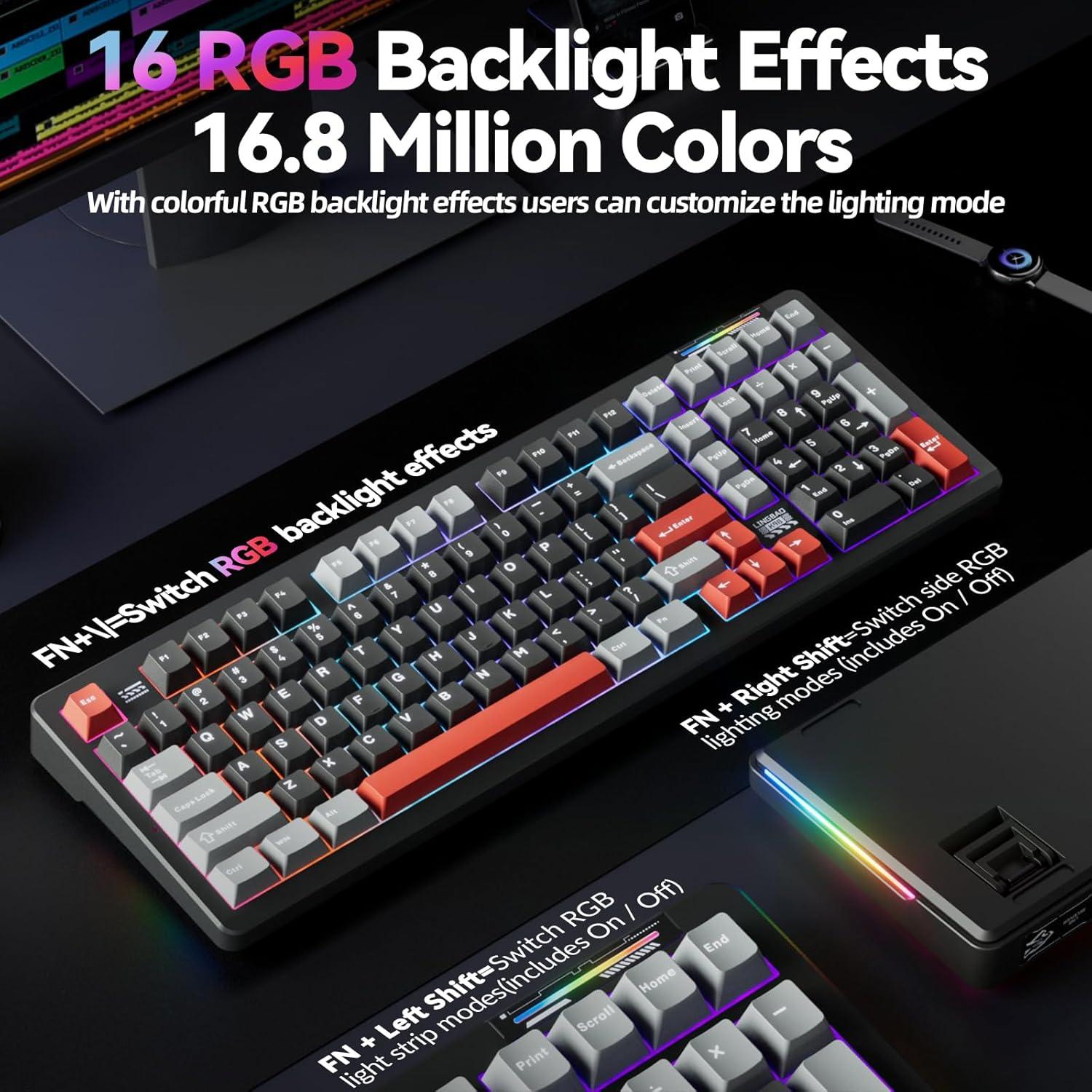 Teclado Mecánico Gaming Inalámbrico CORBOBO K98 RGB 96%