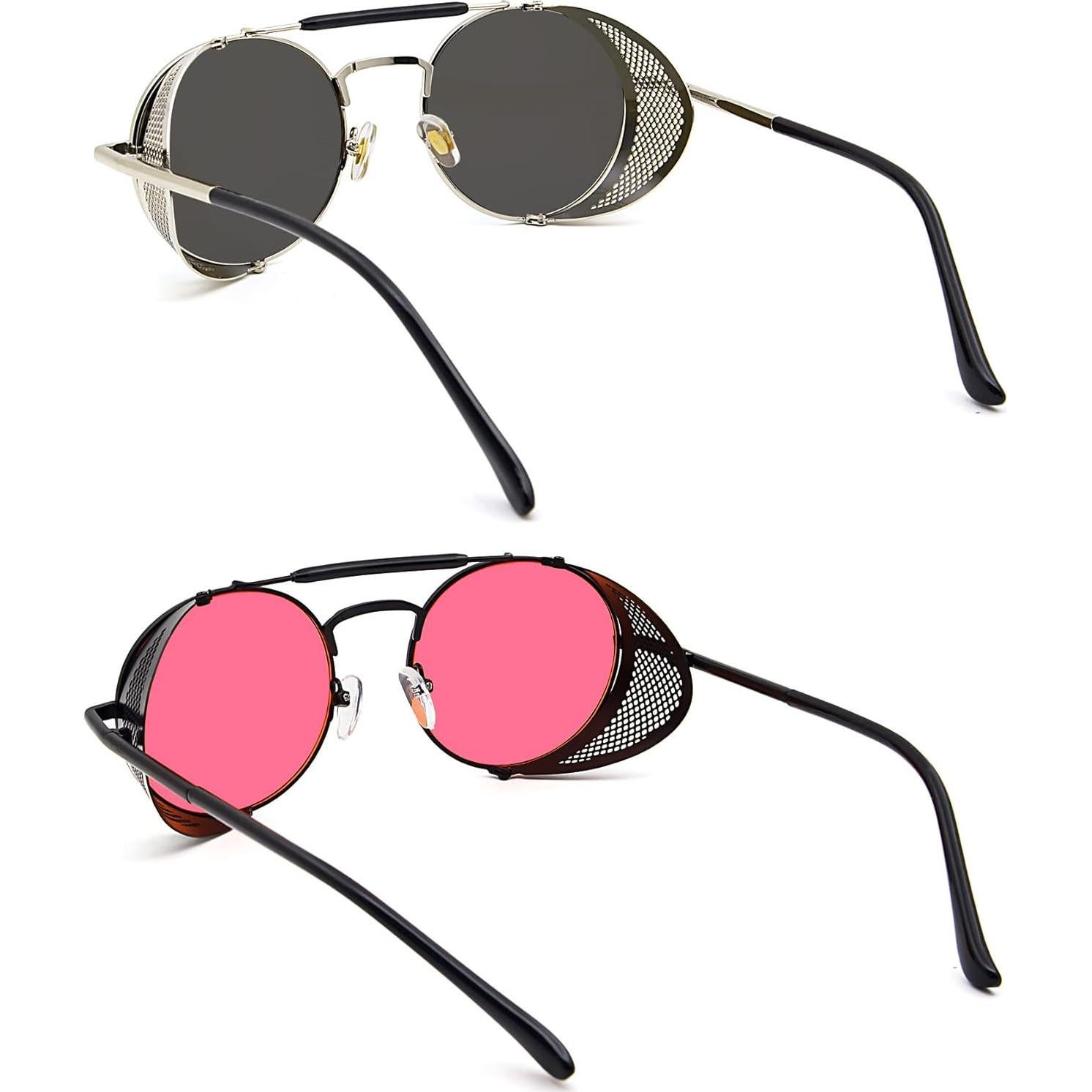 Gafas de sol redondas RONSOU steampunk UV400 polarizadas