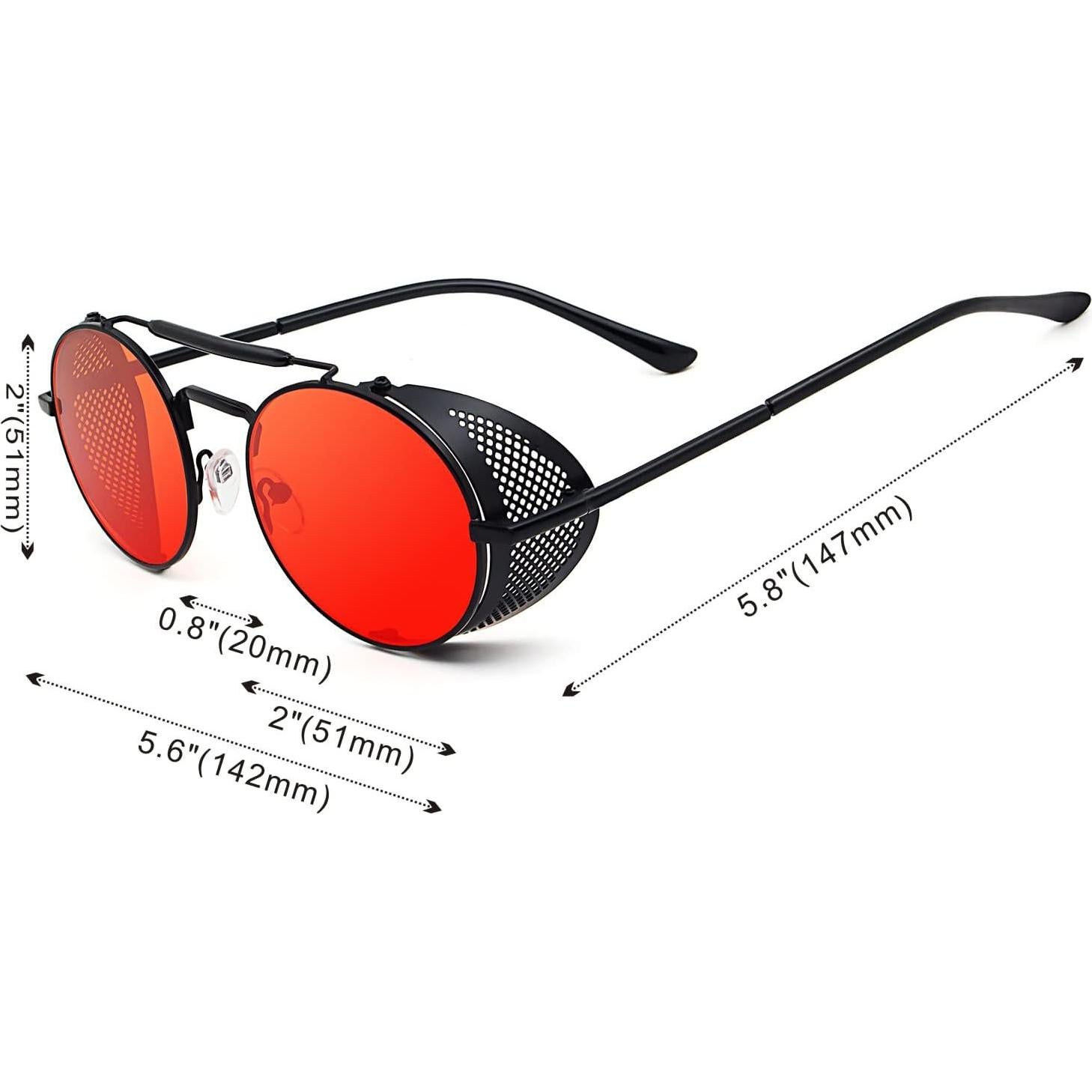 Gafas de sol redondas RONSOU steampunk UV400 polarizadas