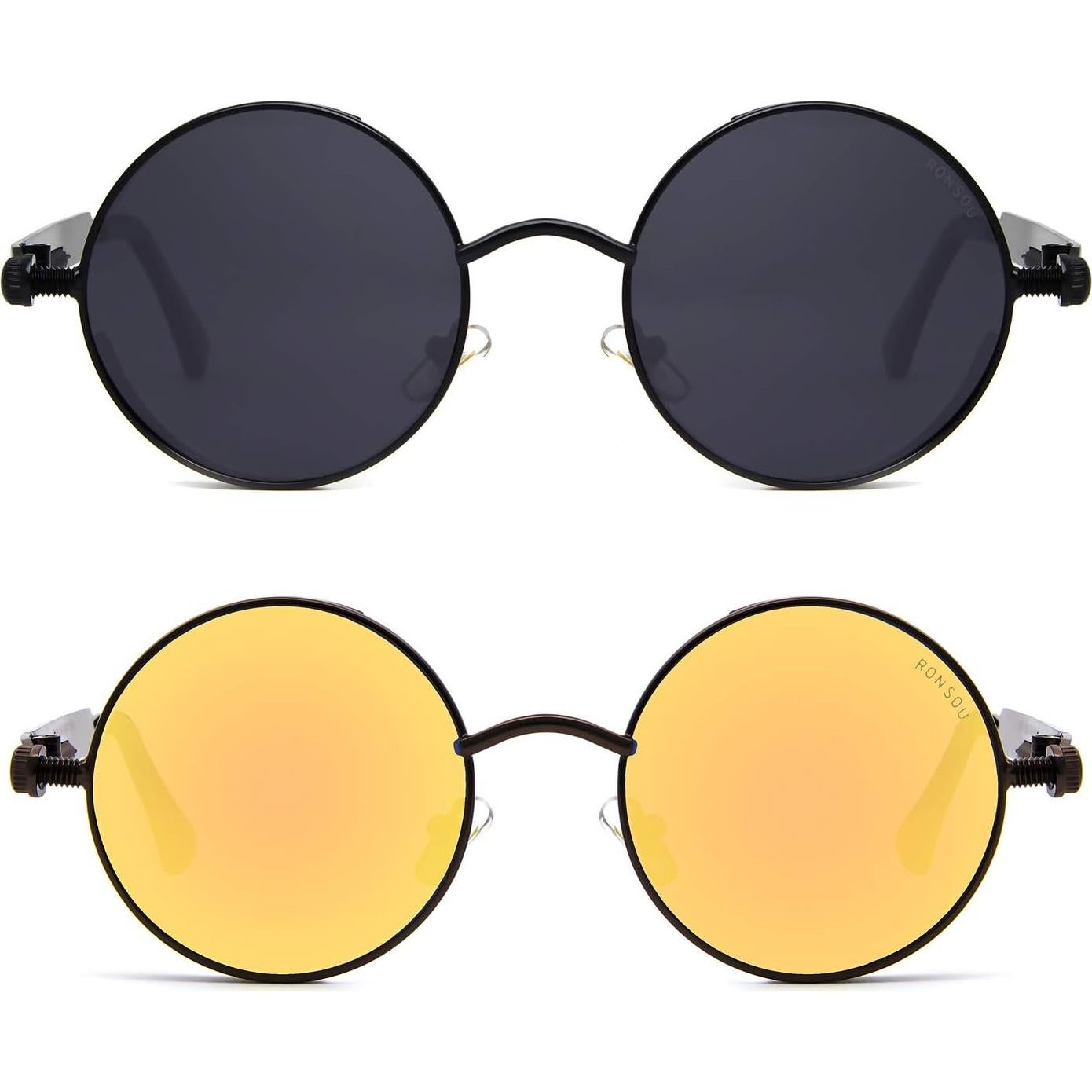 Gafas de sol RONSOU steampunk polarizadas UV400 2 piezas