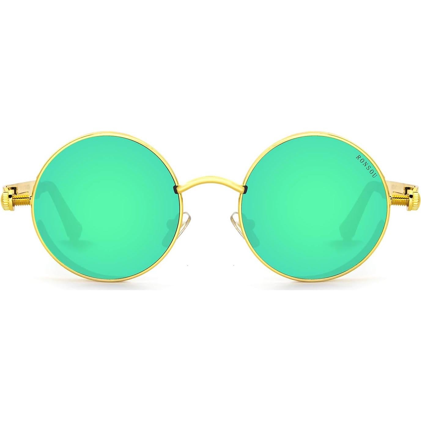 Gafas de sol polarizadas RONSOU redondas UV400 marco metal
