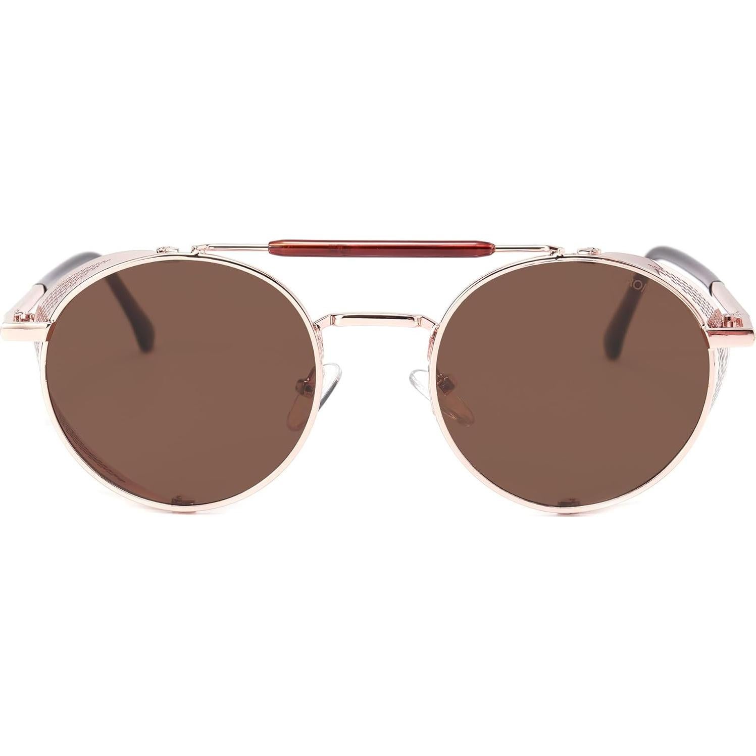 Gafas de sol redondas RONSOU estilo steampunk UV400