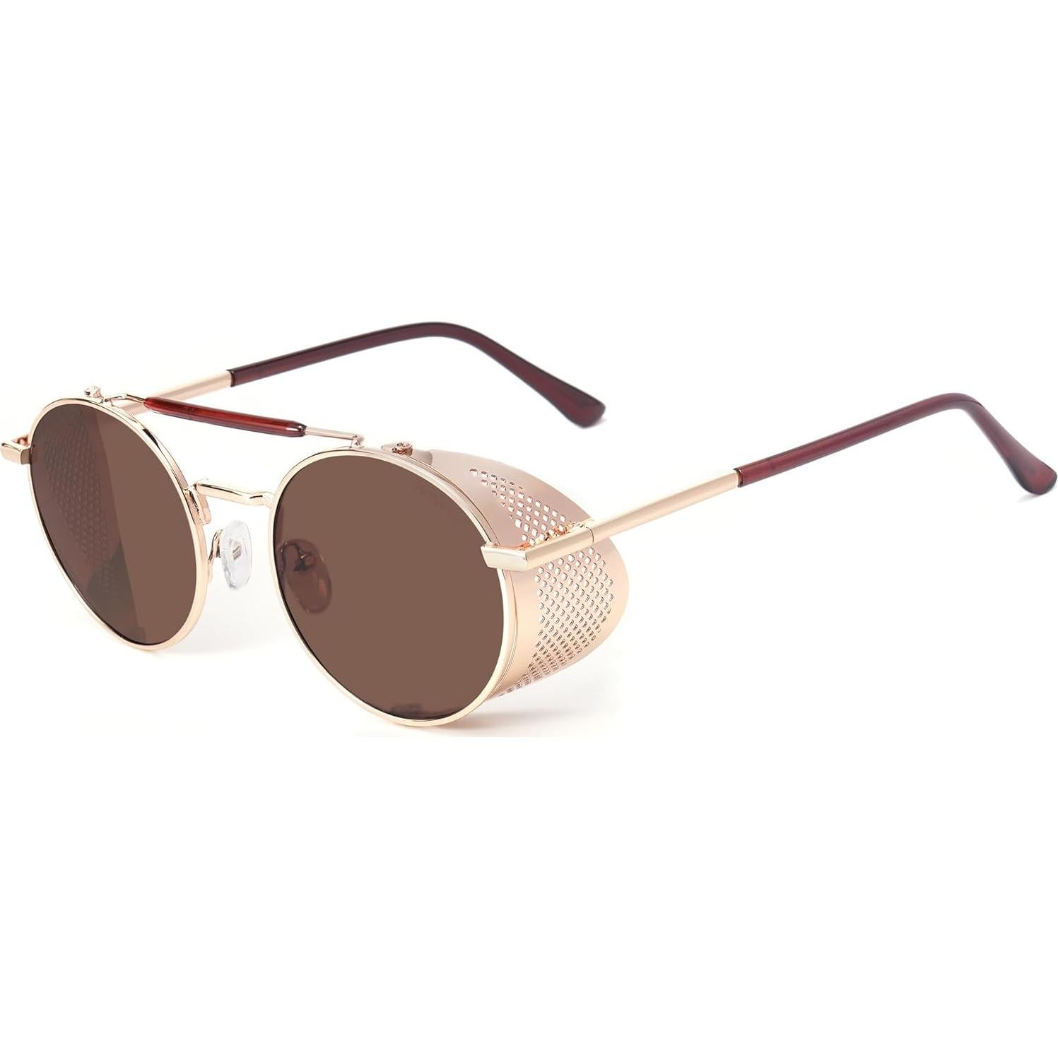 Gafas de sol redondas RONSOU estilo steampunk UV400