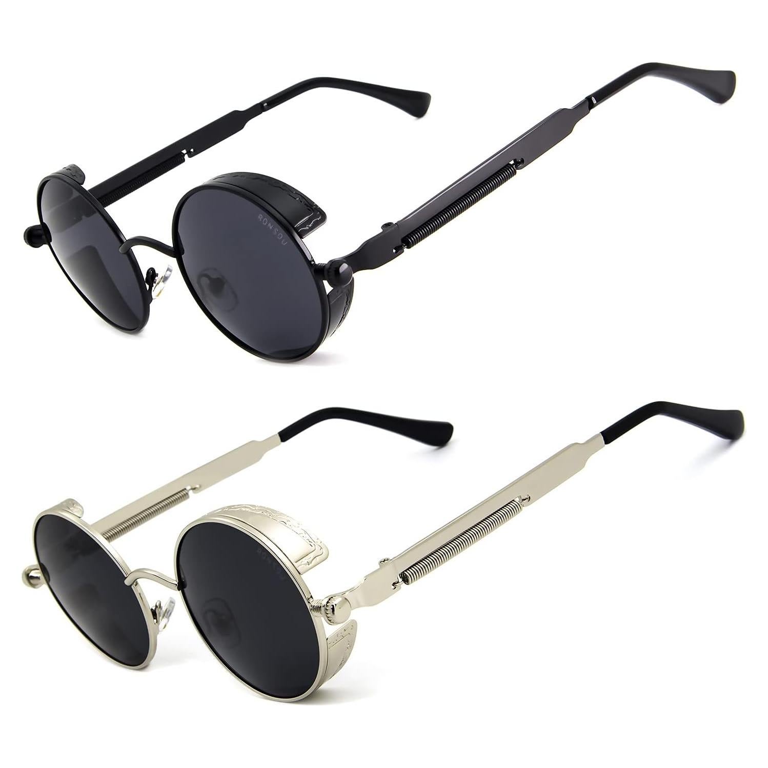 Gafas de sol RONSOU steampunk polarizadas UV400 2 piezas