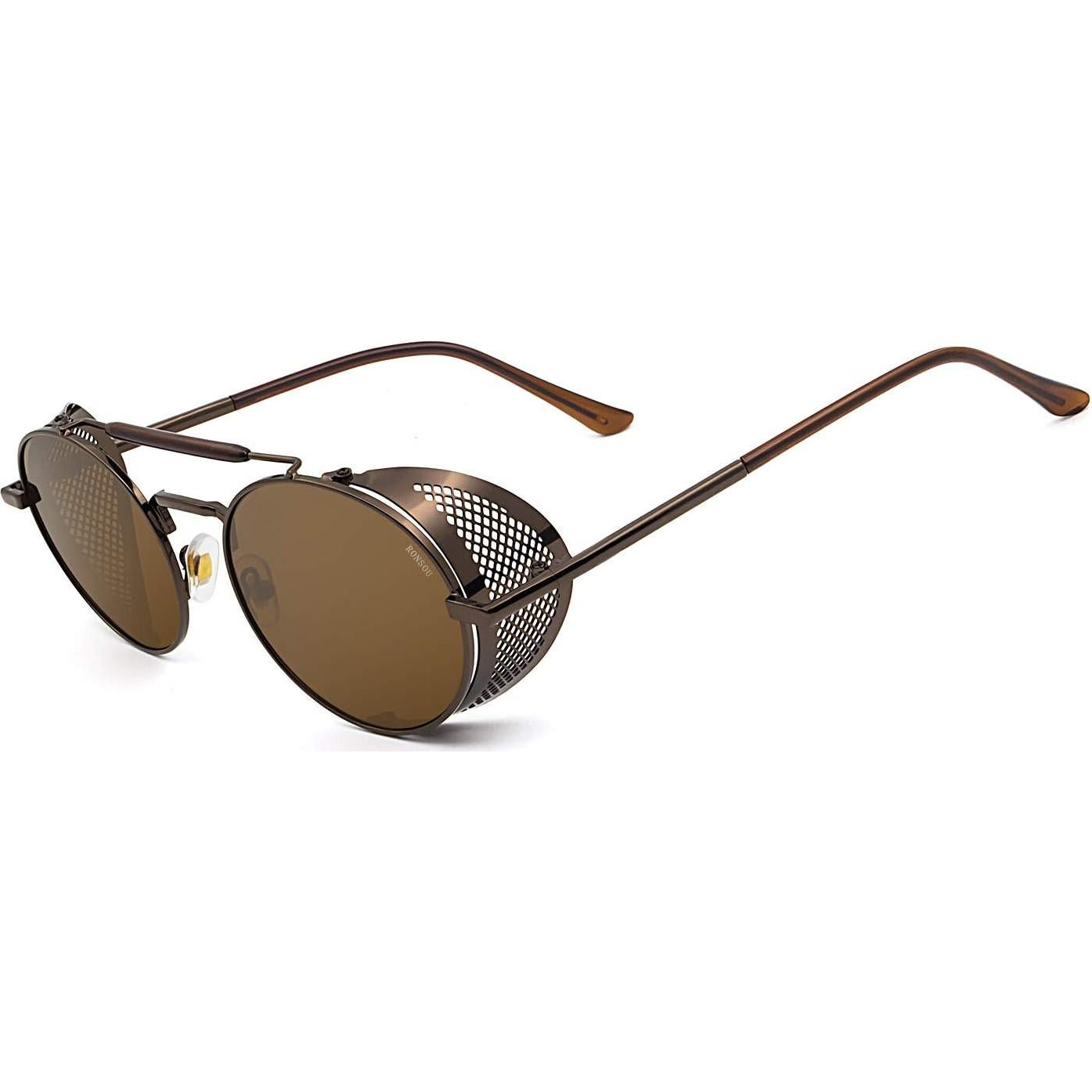 Gafas de sol redondas RONSOU estilo steampunk UV400