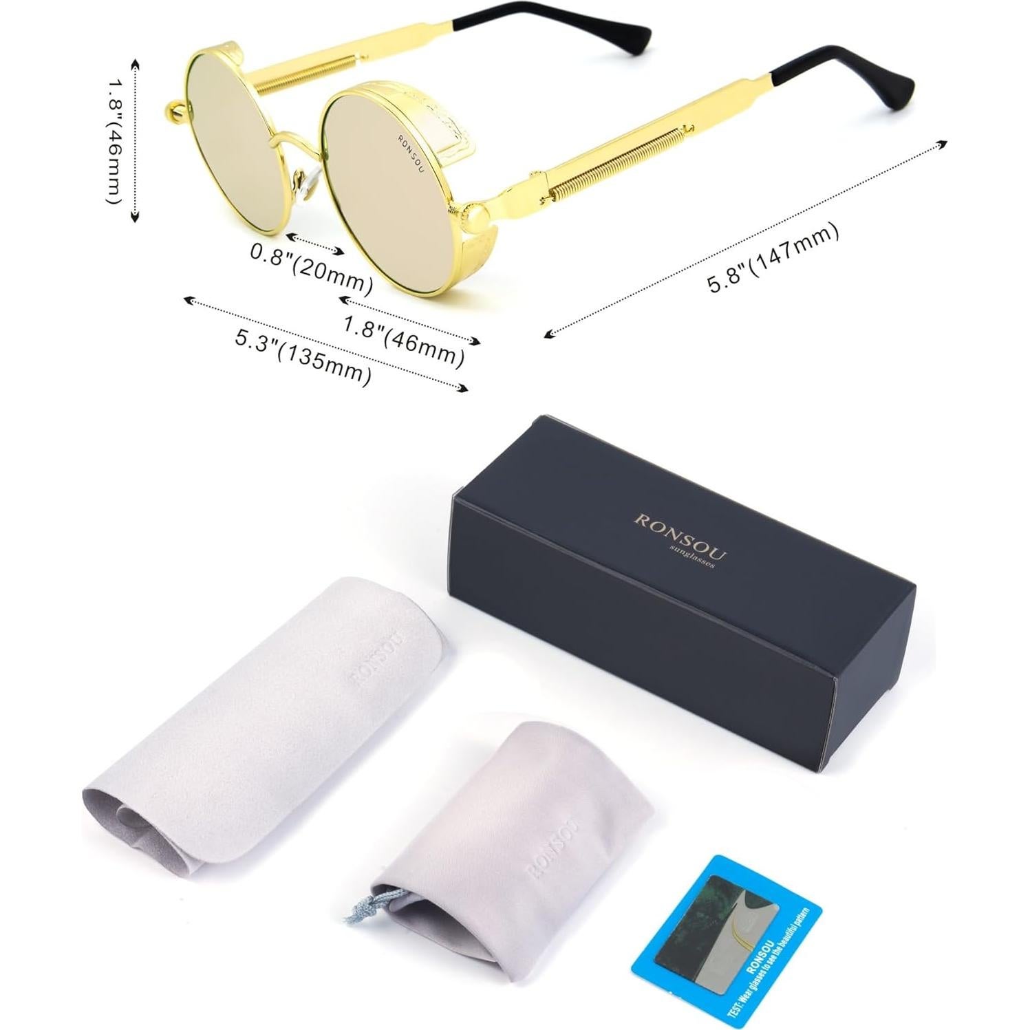 Gafas de sol polarizadas RONSOU estilo vintage UV400