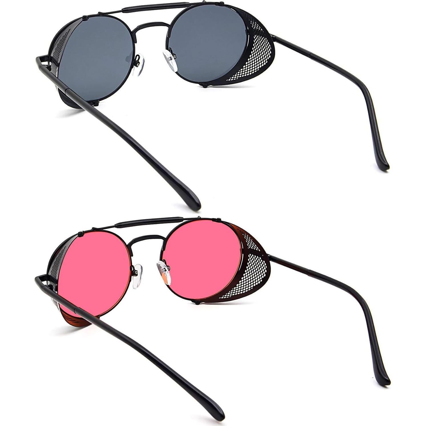 Gafas de sol RONSOU steampunk UV400 redondas 2 piezas