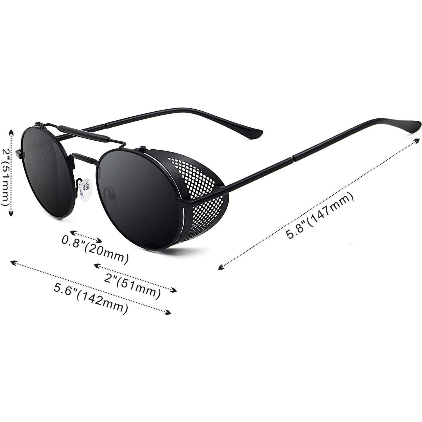 Gafas de sol RONSOU steampunk UV400 redondas 2 piezas