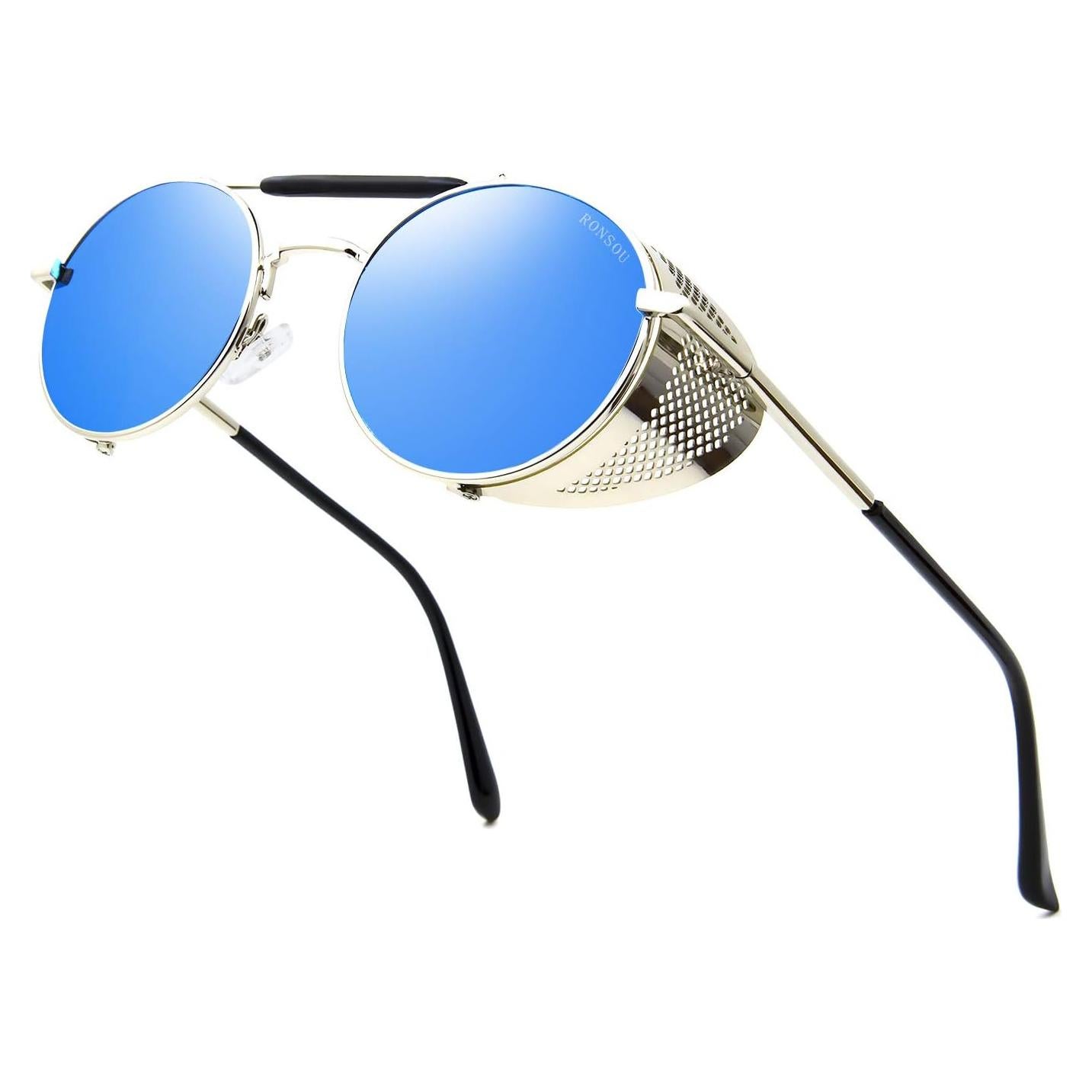 Gafas de sol redondas RONSOU estilo steampunk UV400