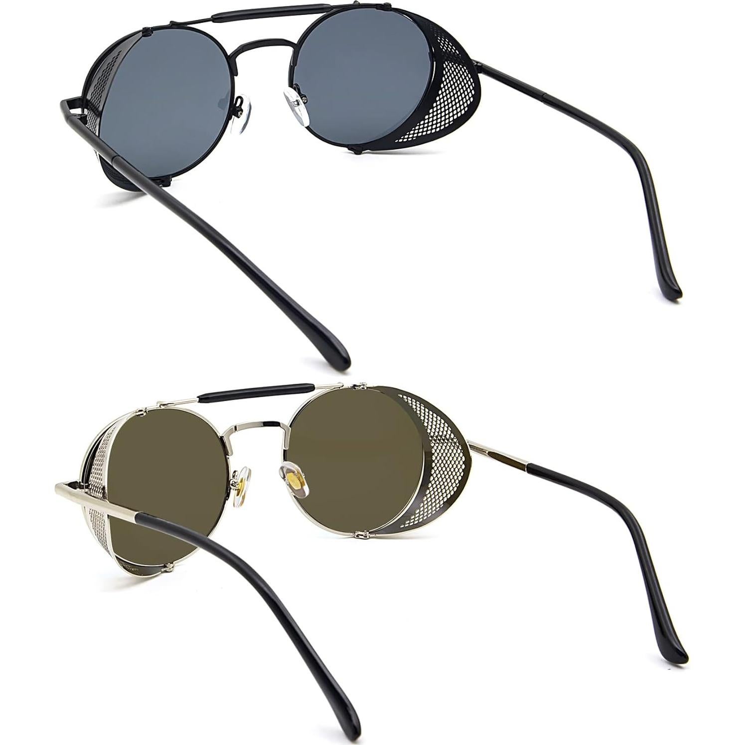 Gafas de sol redondas RONSOU steampunk UV400 polarizadas