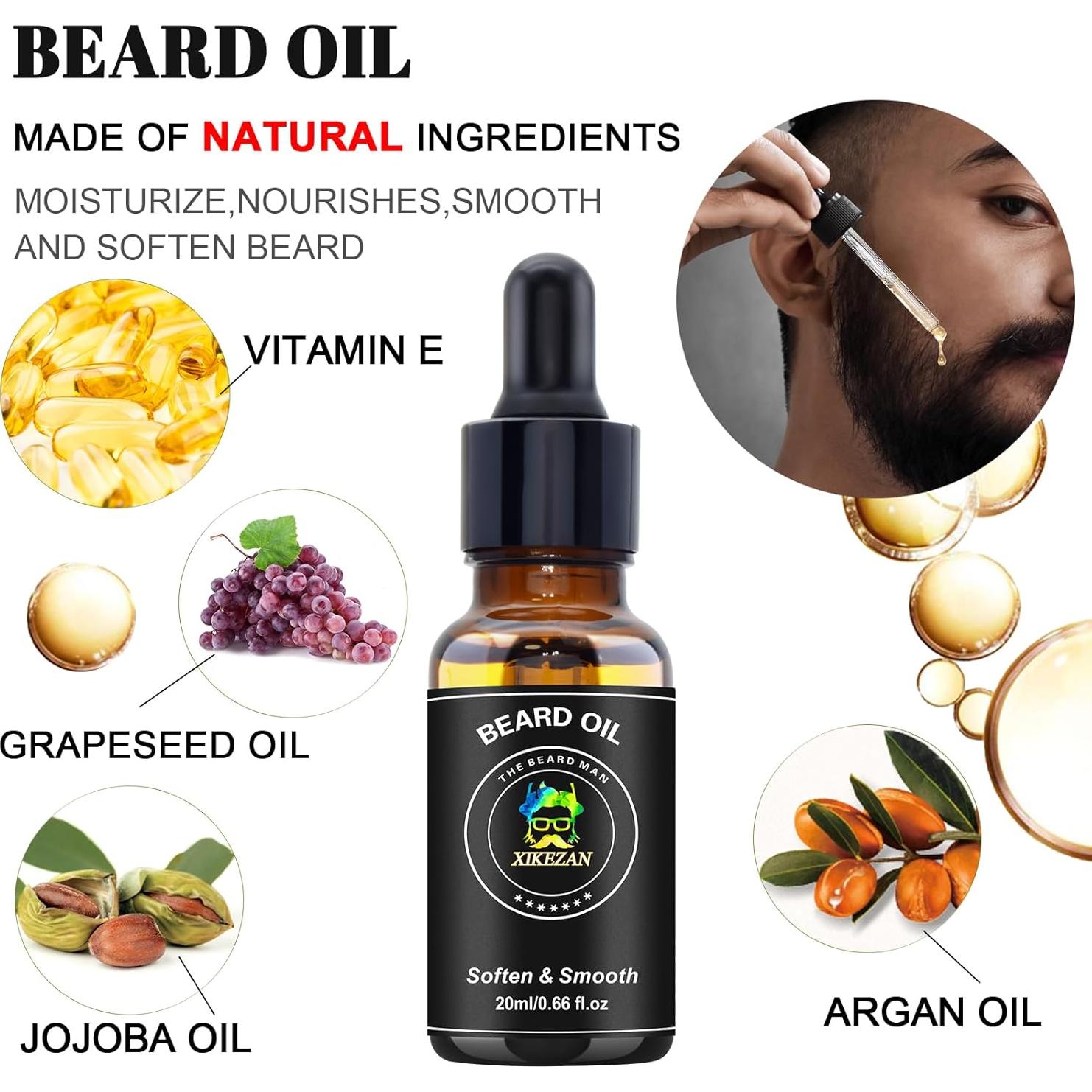 Kit Alisador de Barba XIKEZAN con Aceite y Bálsamo