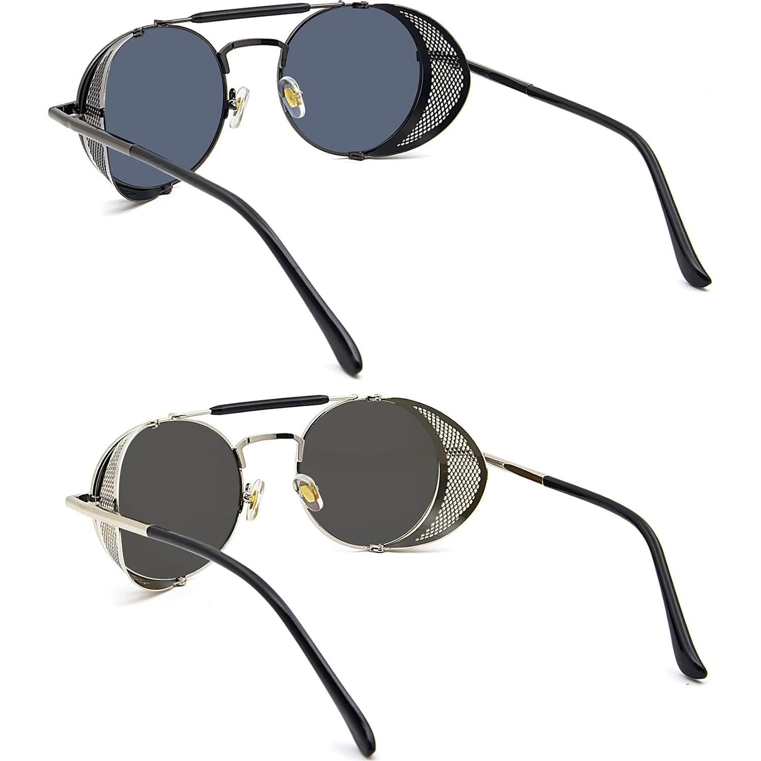 Gafas de sol redondas RONSOU estilo steampunk UV400