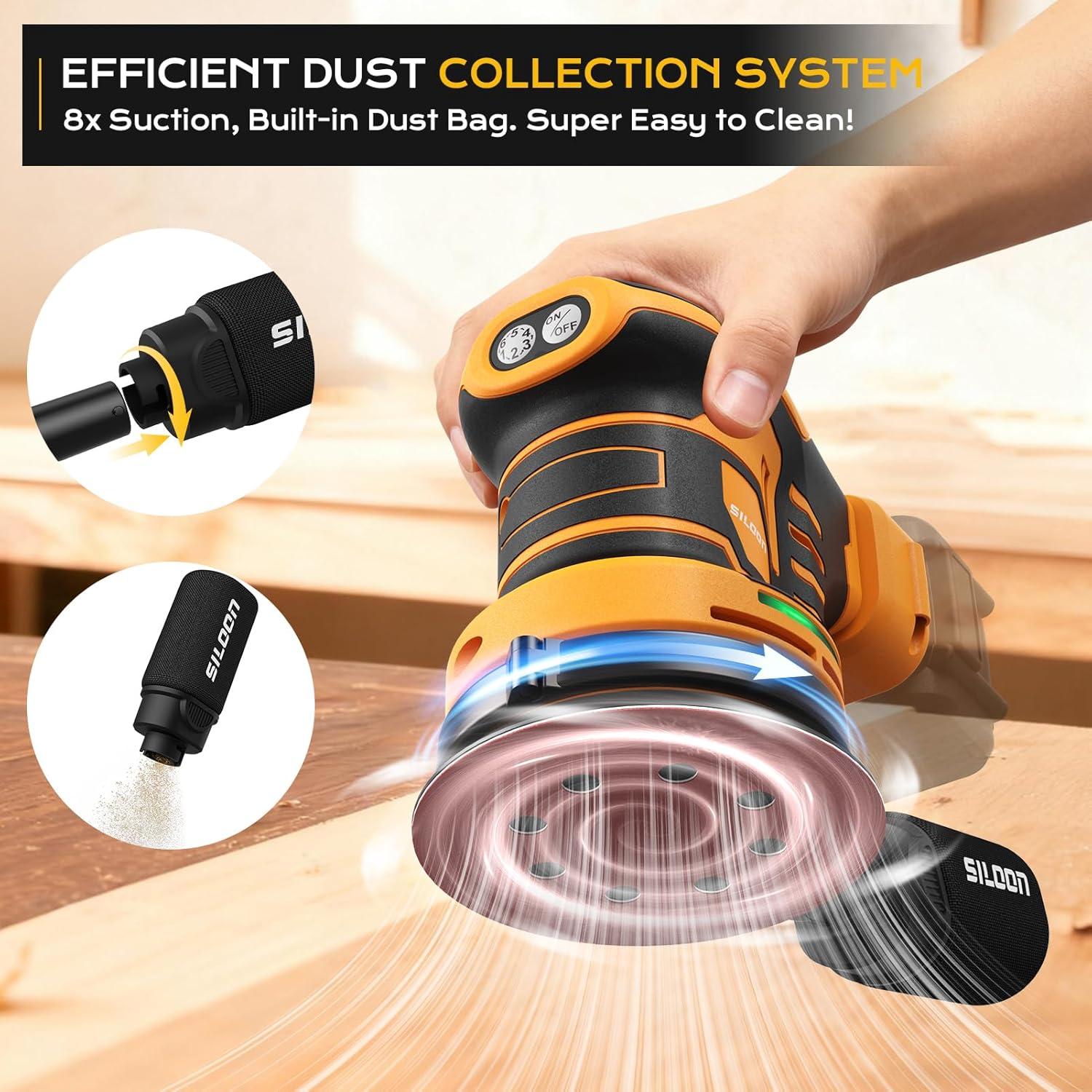 Lijadora Orbital Inalámbrica Siloon 300W 5" 19000 RPM