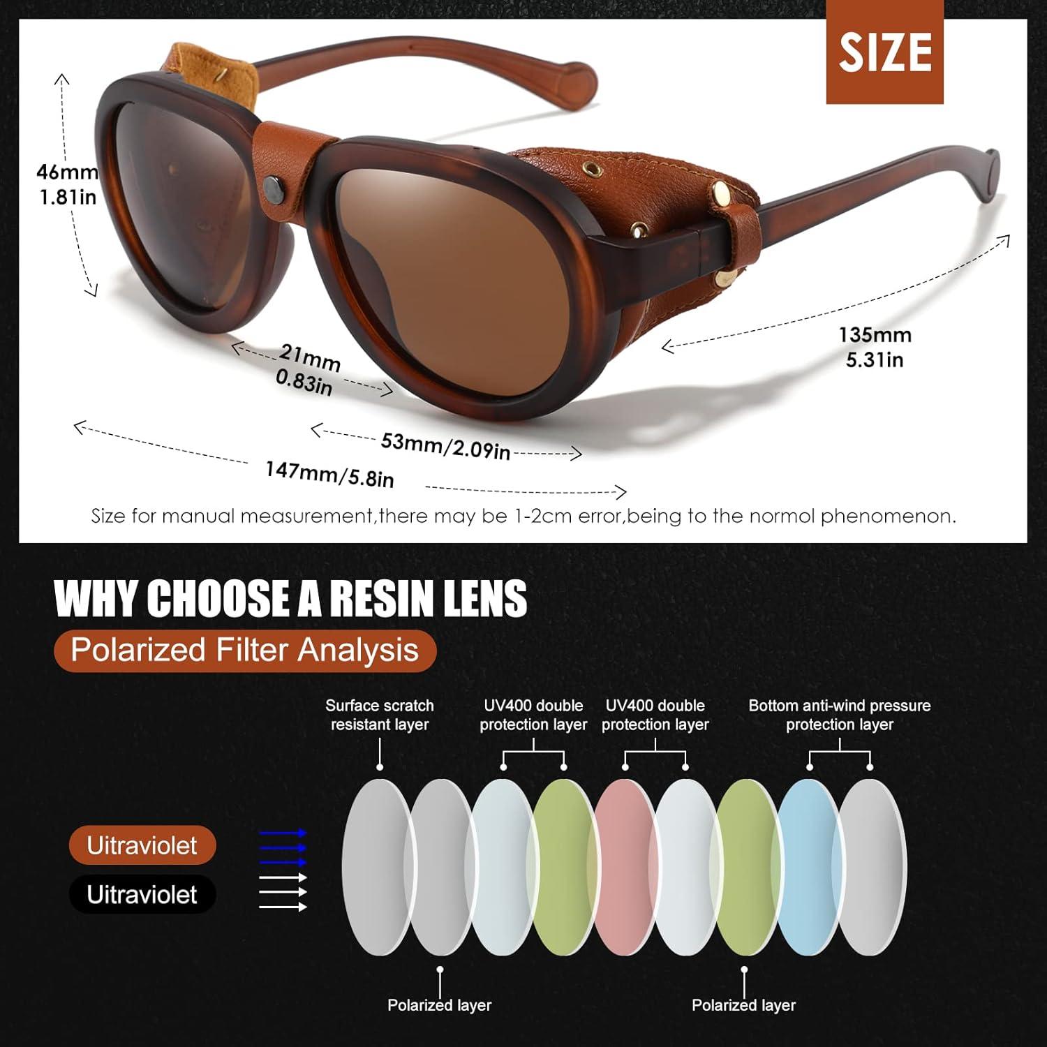 Gafas de sol aviador steampunk MACJERO con lentes UV400