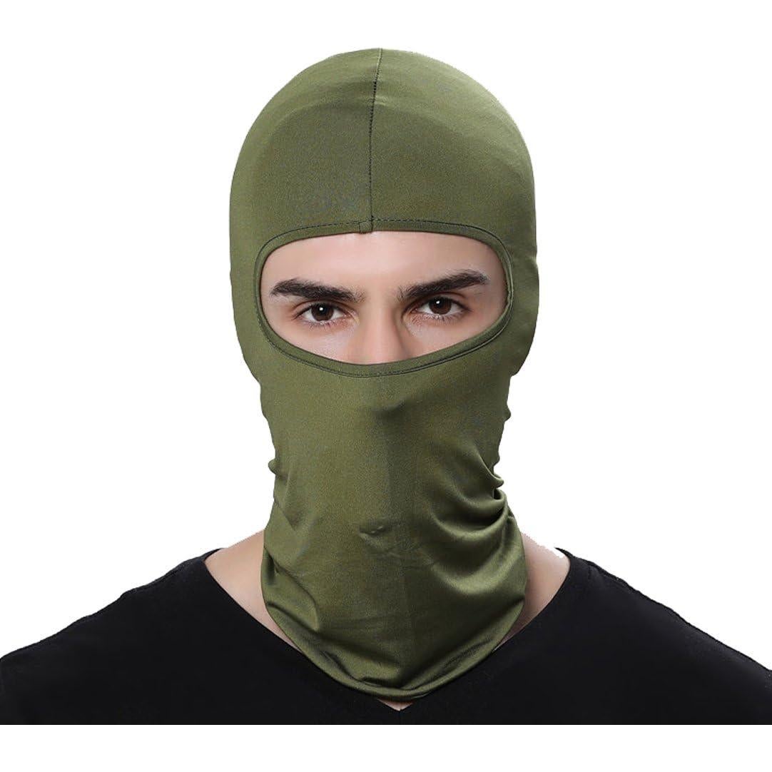 Paquete de 5 Mascarillas Balaclava Hombre Verde y Negro