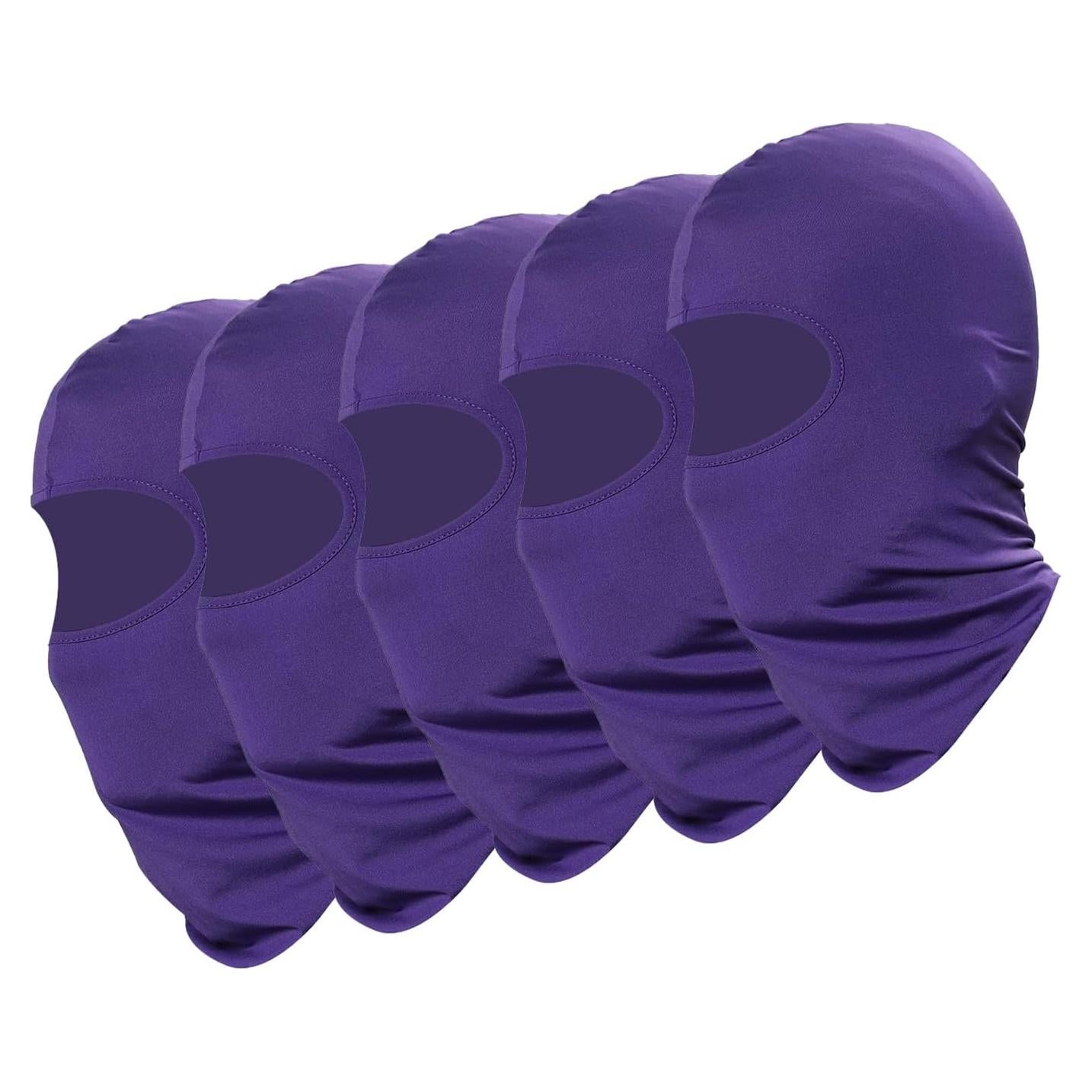 Paquete de 5 Mascarillas Faciales Balaclava Moradas para Hombres