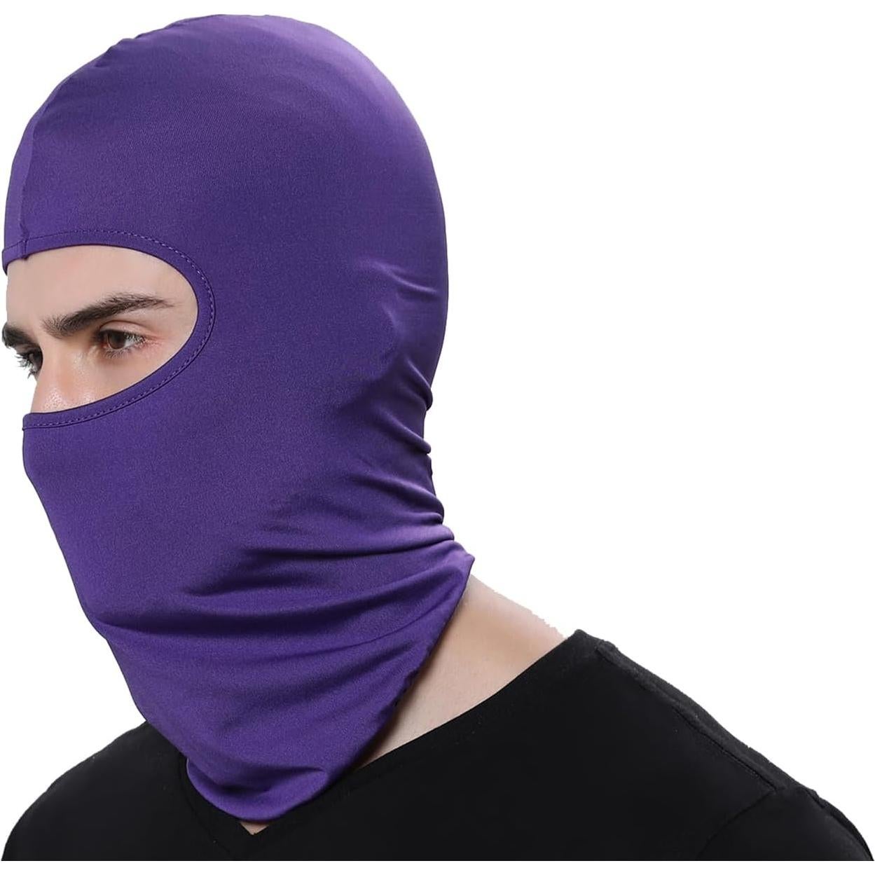 Paquete de 5 Mascarillas Faciales Balaclava Moradas para Hombres
