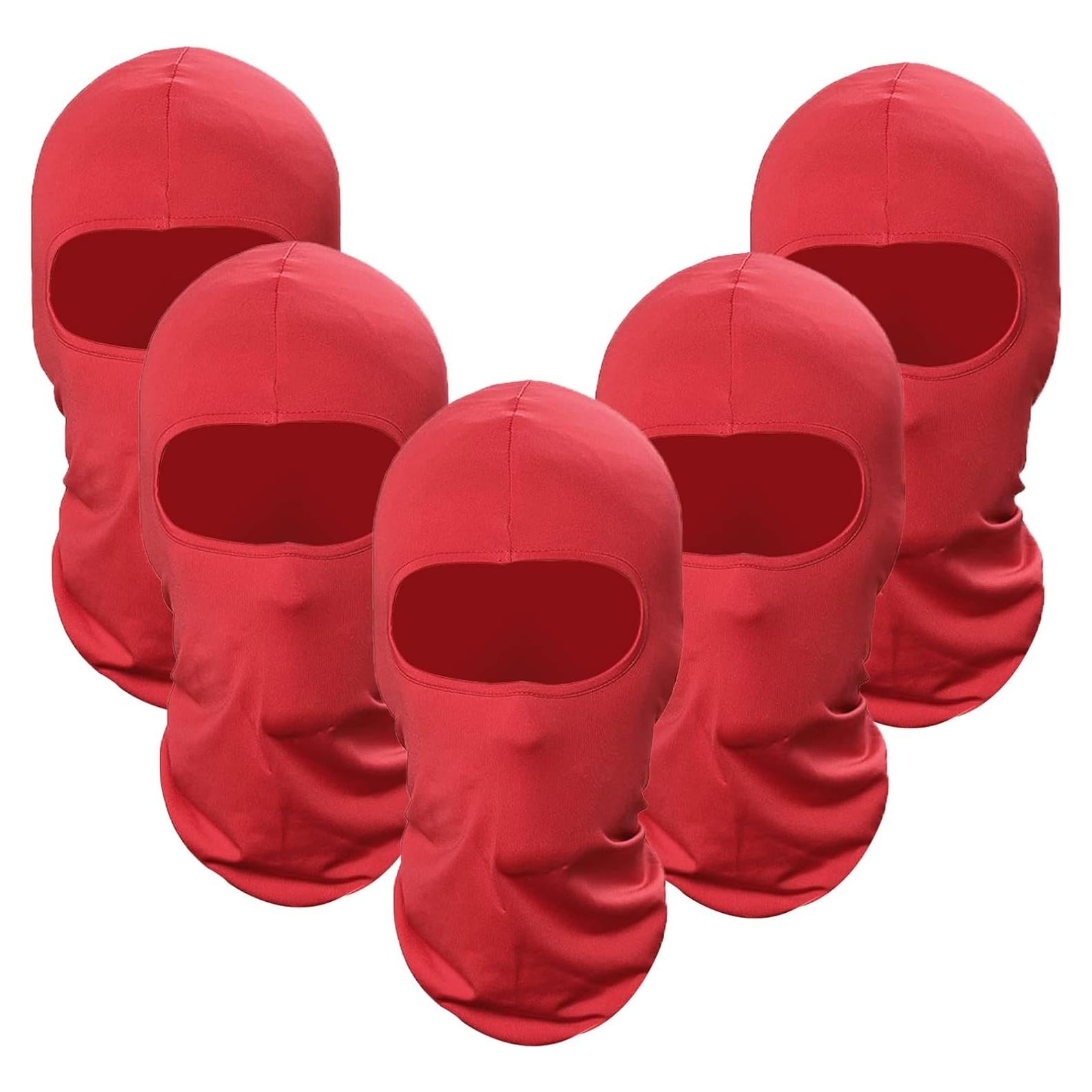 Paquete de 5 Mascarillas Balaclava Rojas para Hombre