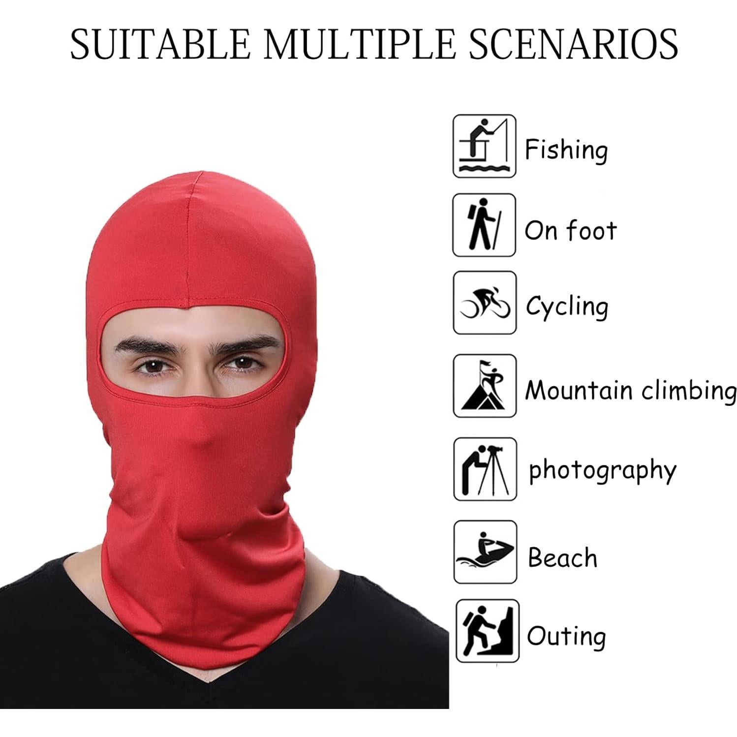 Paquete de 5 Mascarillas Balaclava Rojas para Hombre