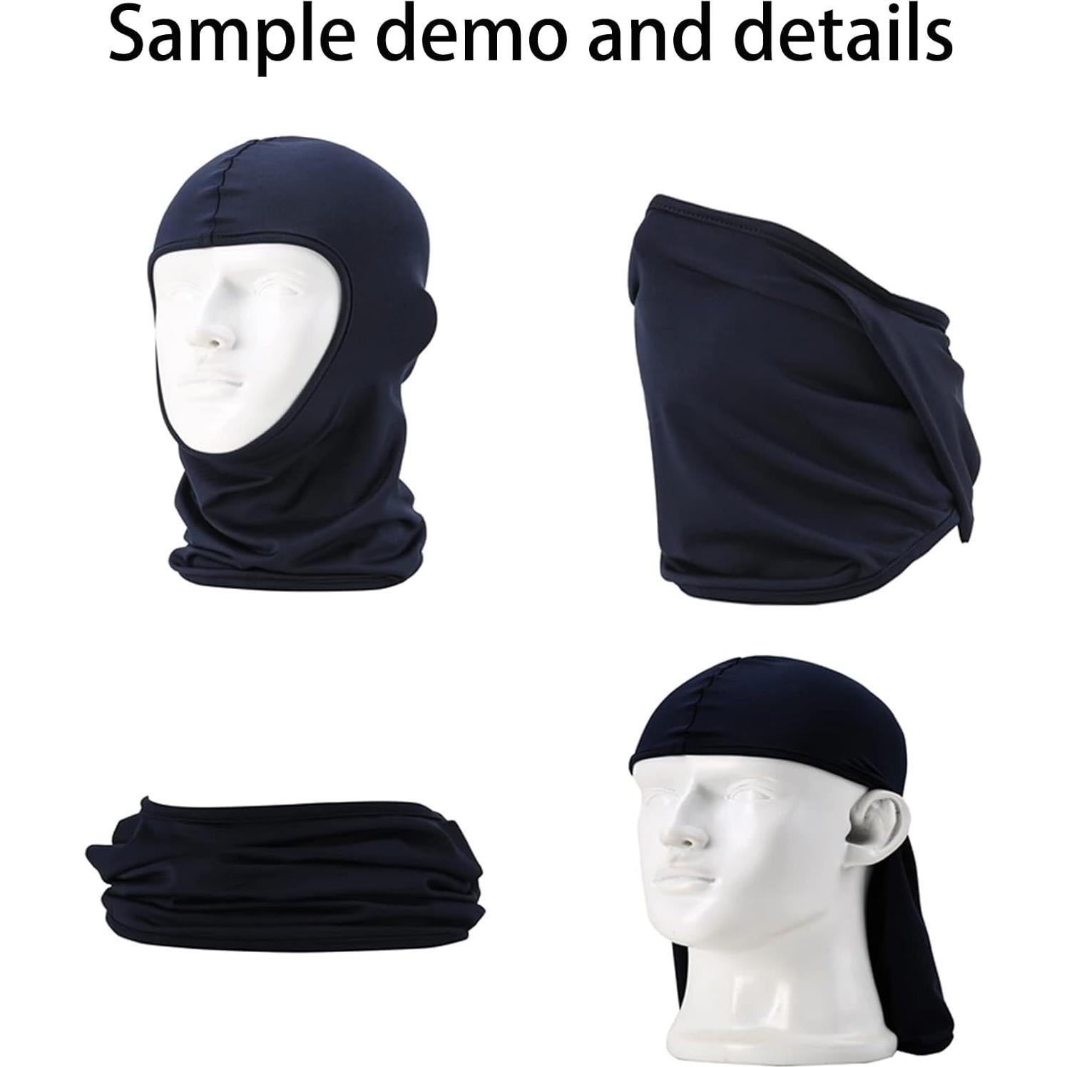 Paquete de 5 Mascarillas Balaclava Hombre UV a Prueba de Polvo