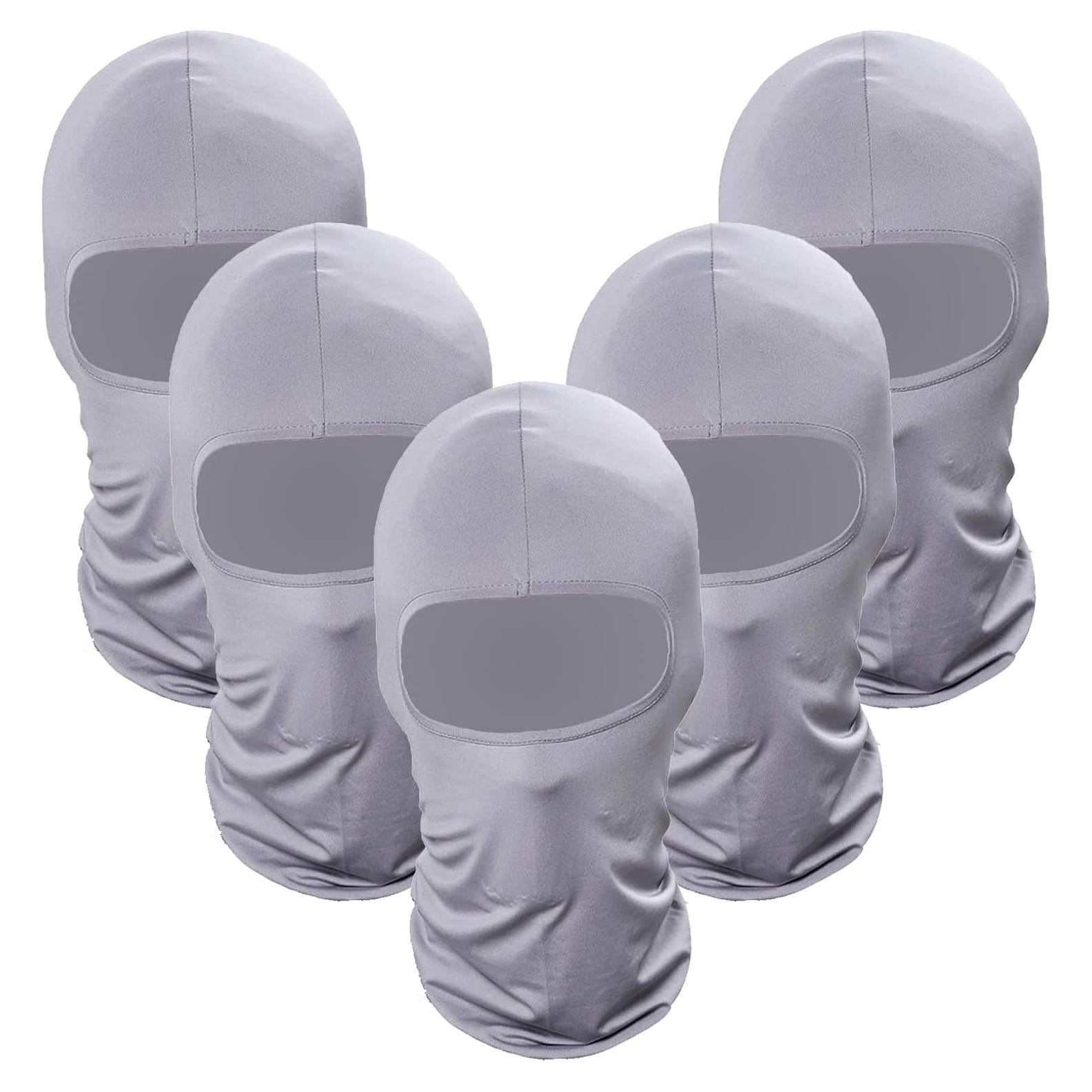 Paquete de 5 Mascarillas Faciales Balaclava Grises para Hombres