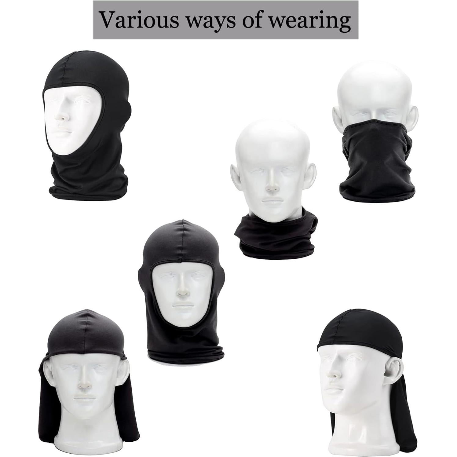 Paquete de 5 Mascarillas Faciales Balaclava Grises para Hombres