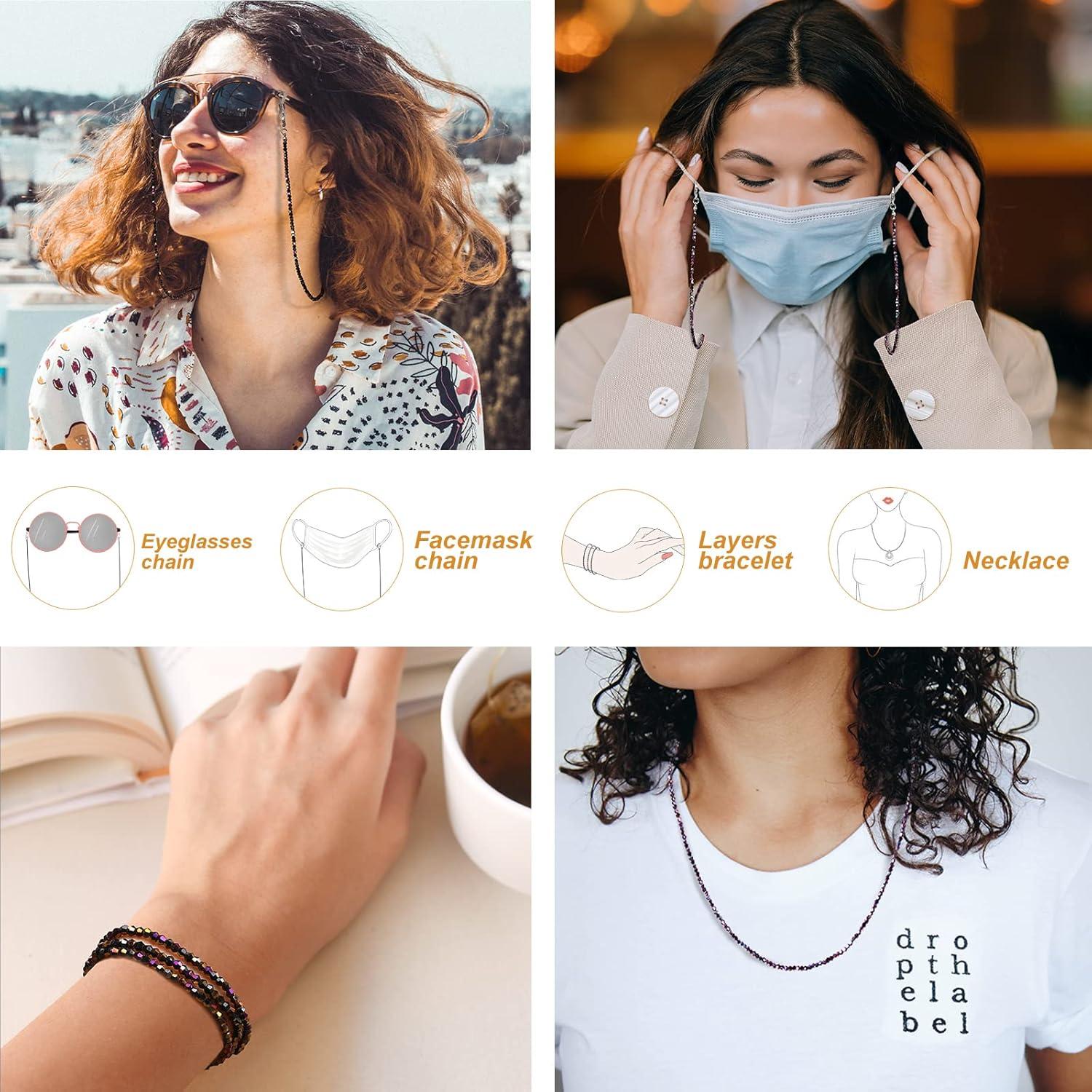 Cadena para Gafas Humlbird con Perlas y Cristales 64 cm