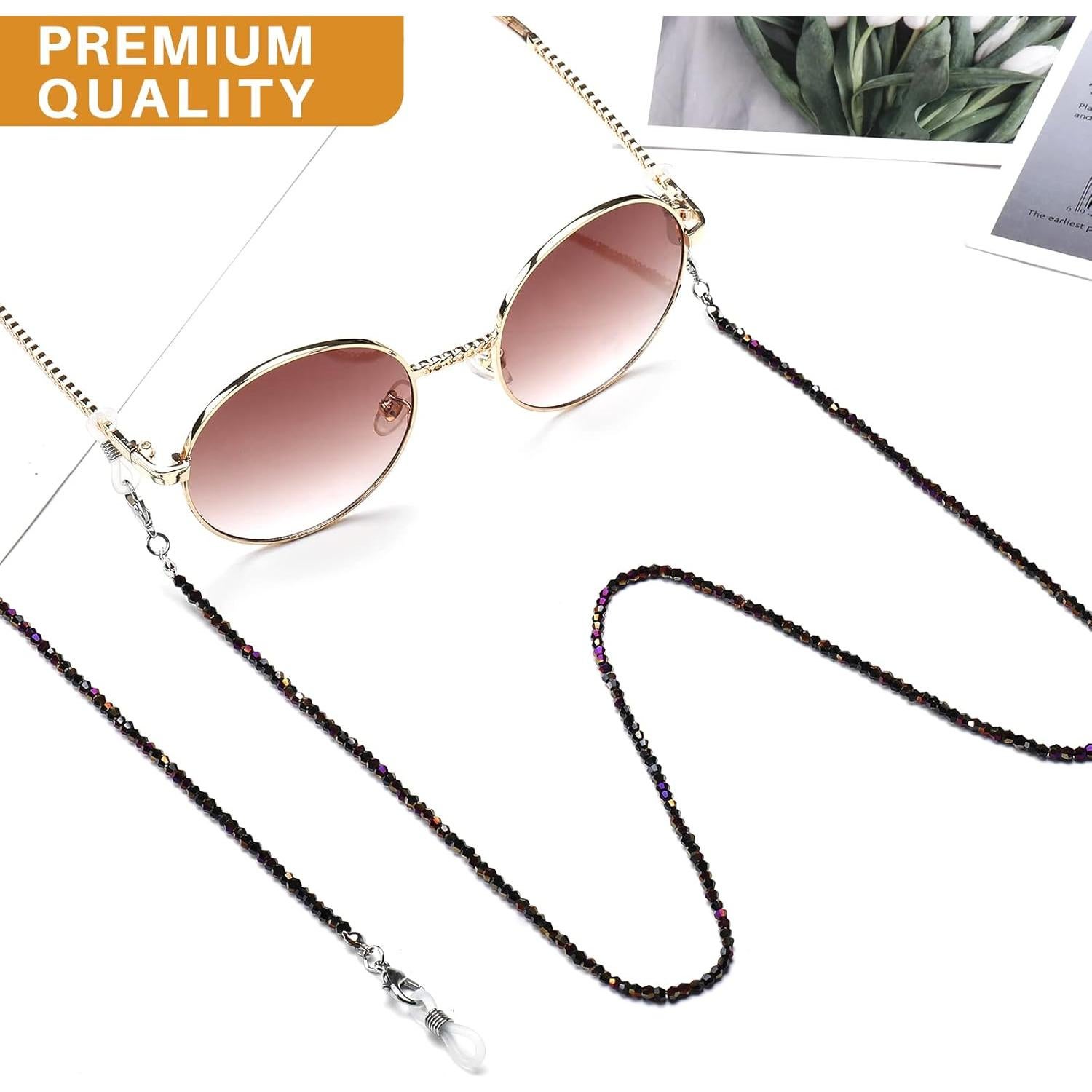 Cadena para Gafas Humlbird con Perlas y Cristales 64 cm