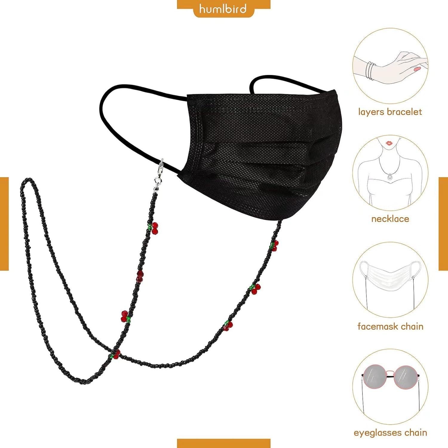 Cadena de Gafas Humlbird con Perlas y Cristales 77.5 cm