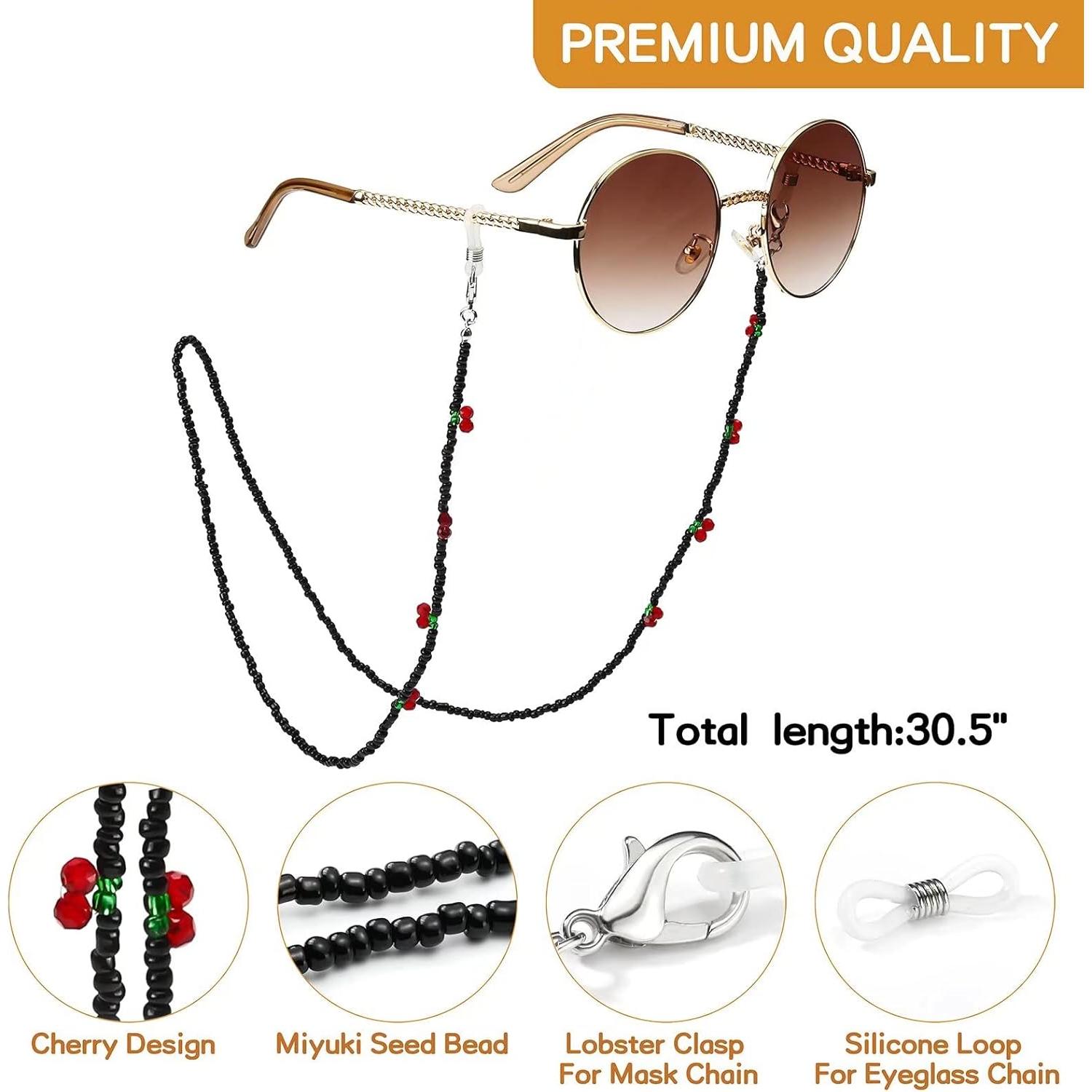 Cadena de Gafas Humlbird con Perlas y Cristales 77.5 cm