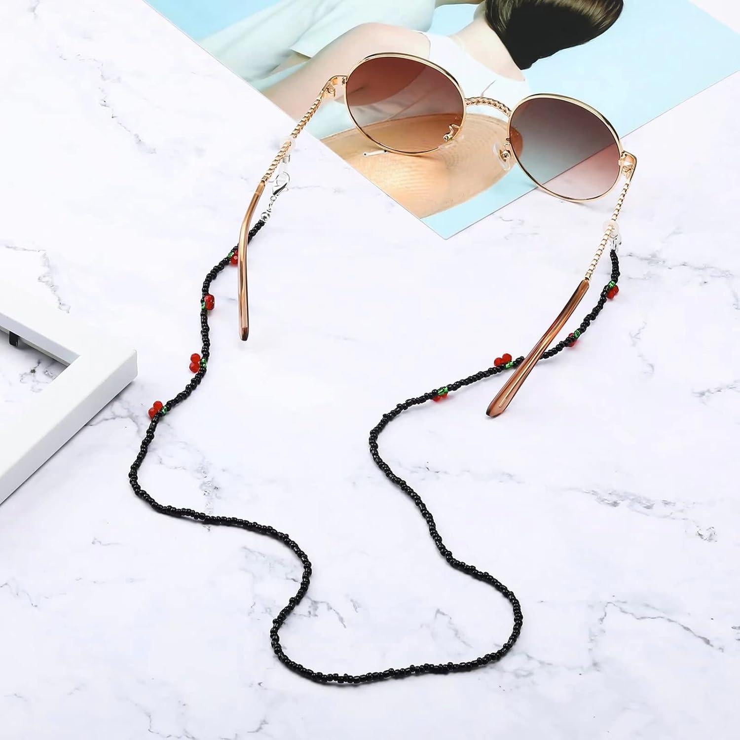 Cadena de Gafas Humlbird con Perlas y Cristales 77.5 cm