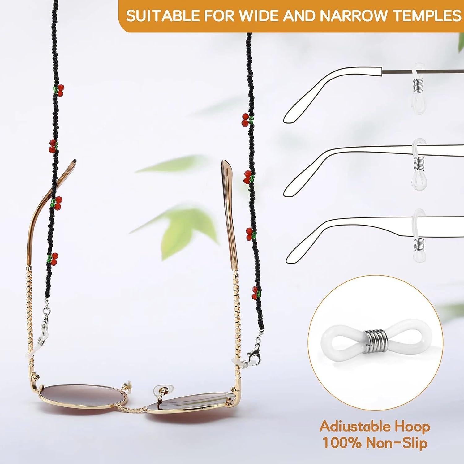 Cadena de Gafas Humlbird con Perlas y Cristales 77.5 cm