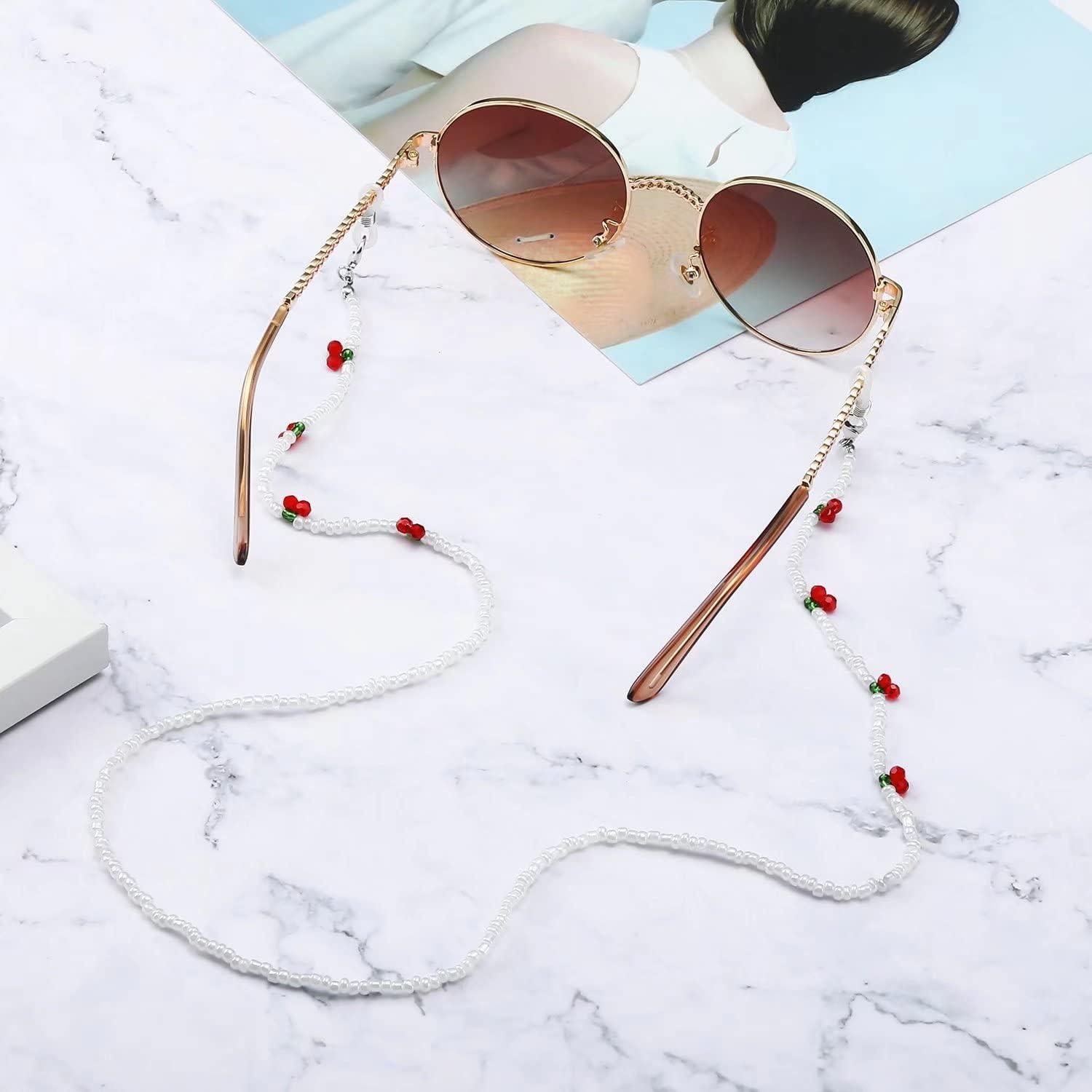 Cadena de Gafas Humlbird con Perlas y Cristales 77.5 cm